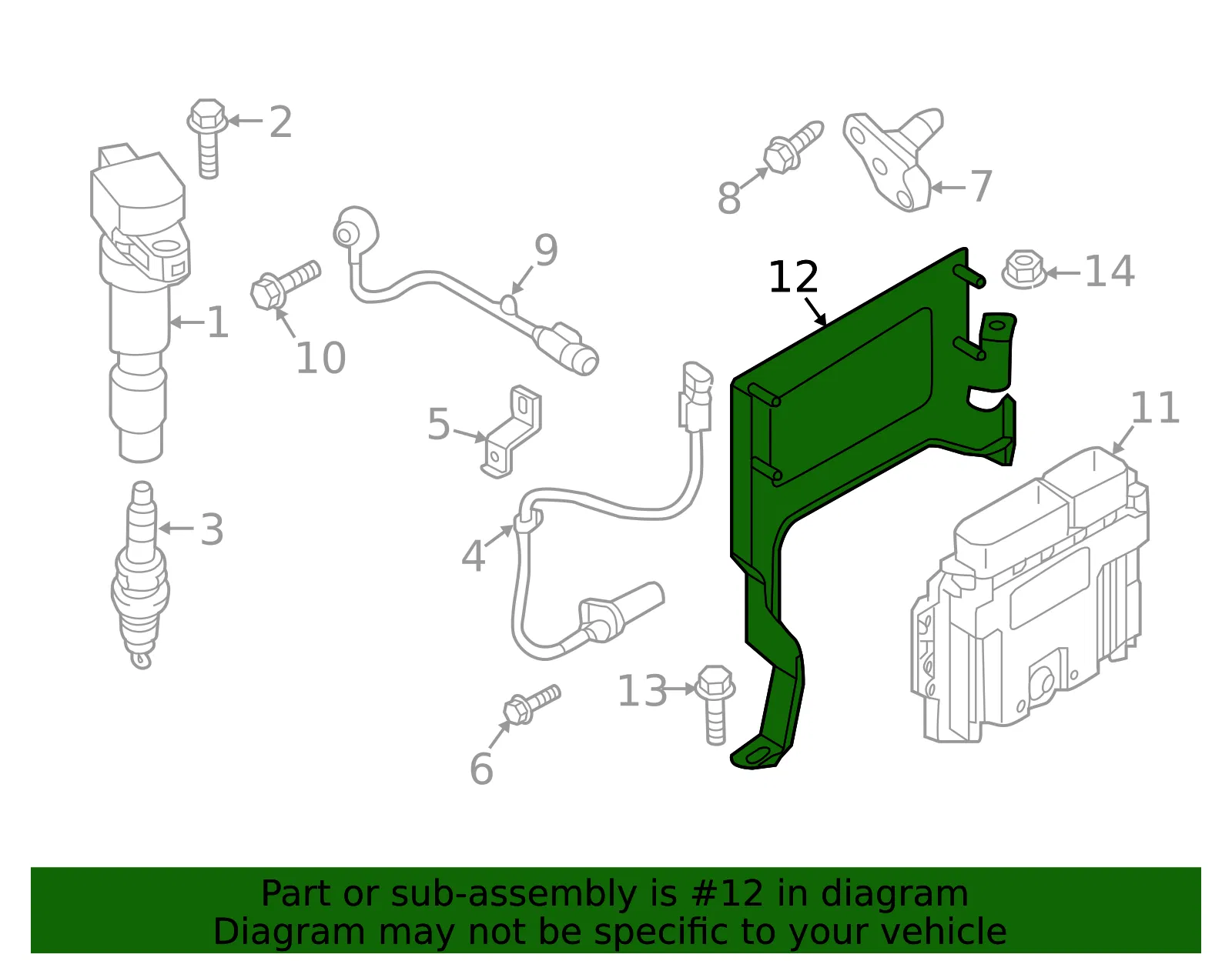 ECM Bracket - Kia (39109-2B385) - view 2