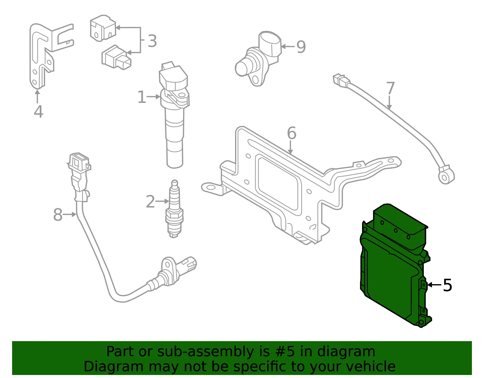 Engine Control Module (ECM) - Kia (39110-2BDR6) - view 2