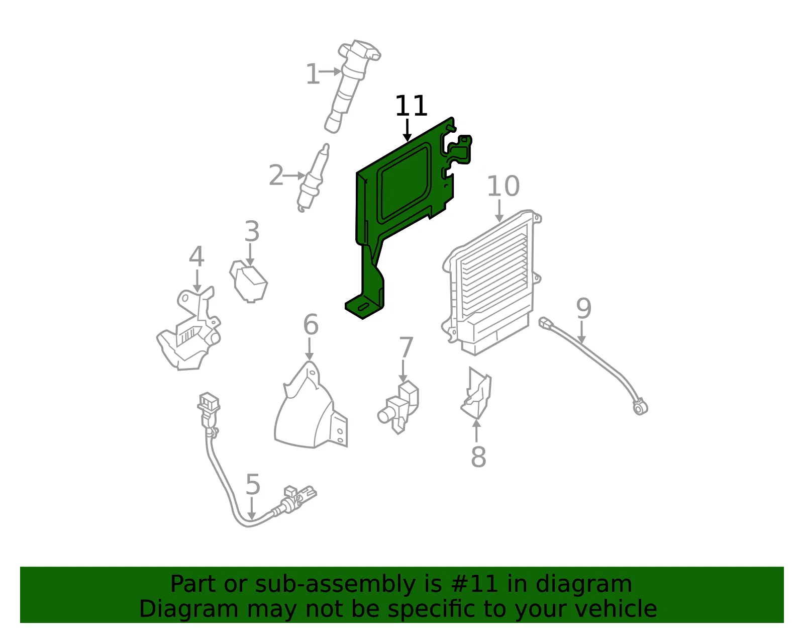 Engine Control Module (ECM) Bracket - Kia (39150-2G500) - view 2