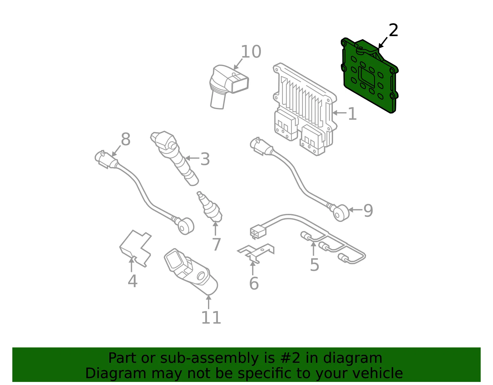 ECM Mount Bracket - Kia (39150-3C650) - view 2