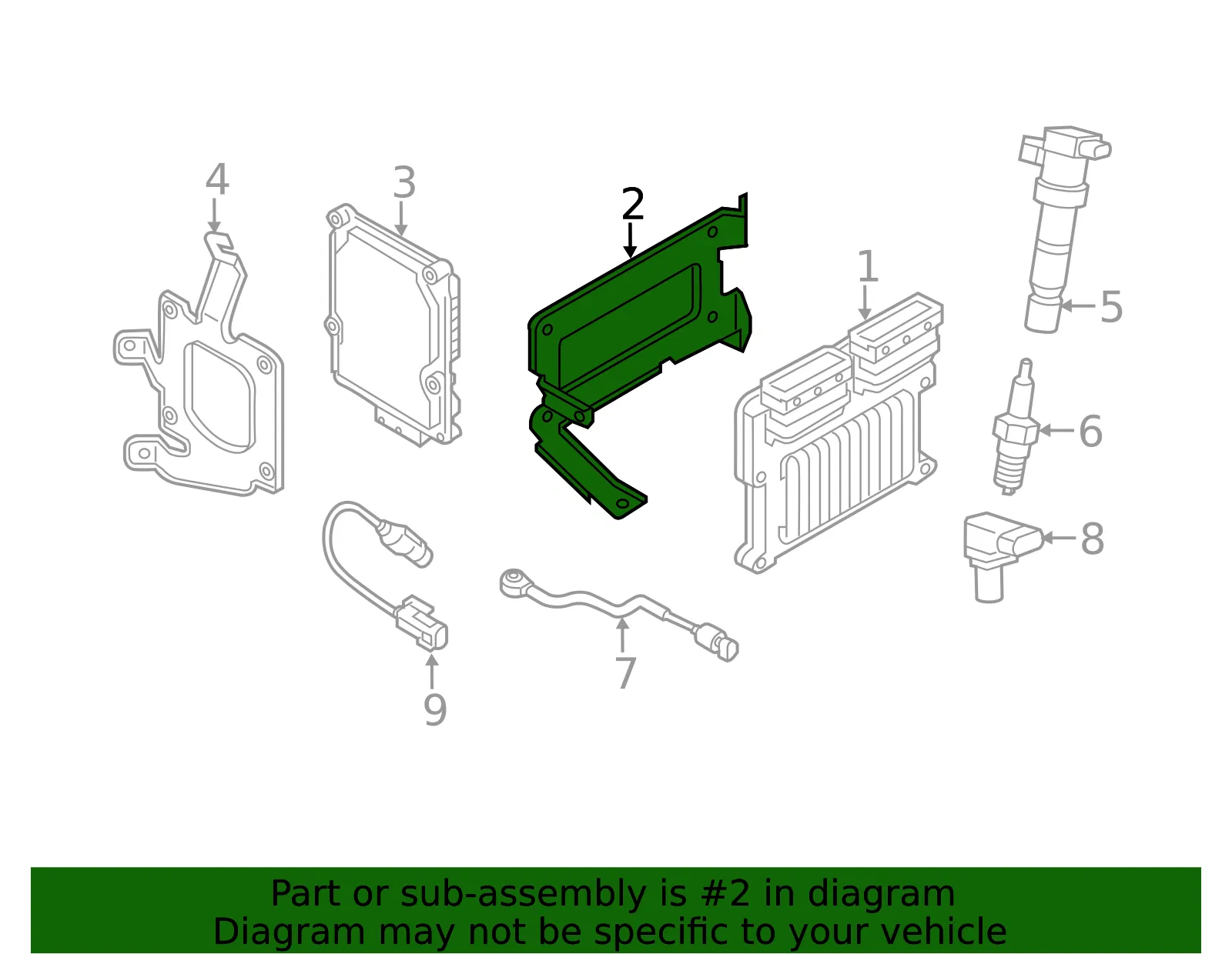 ECM Bracket - Kia (39150-3CDA0) - view 2