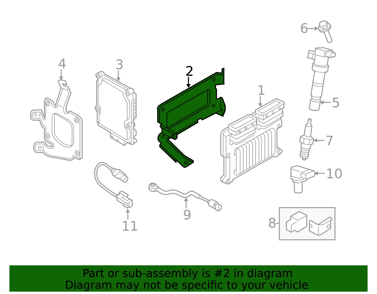 ECM Bracket - Kia (39150-3CUM0) - view 2