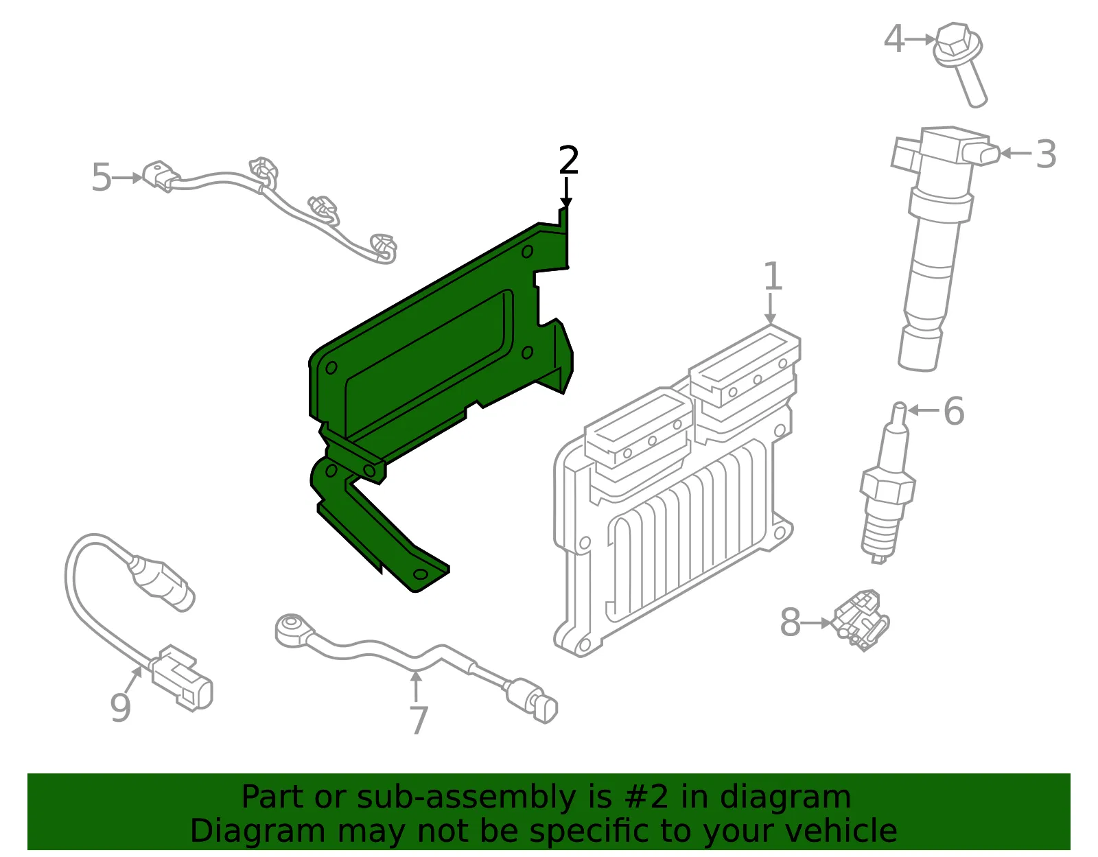 ECM Bracket - Kia (39150-3L320) - view 2