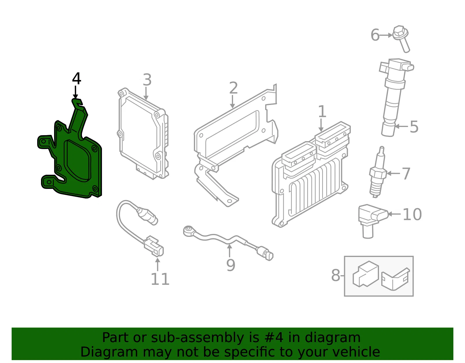 Control Module Bracket - Kia (39160-3CUM0) - view 2