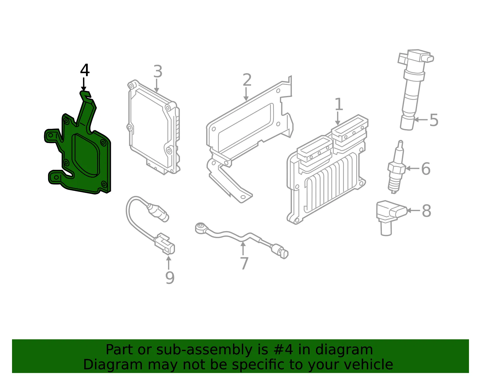 Control Module Bracket - Kia (39160-3CXA0) - view 2