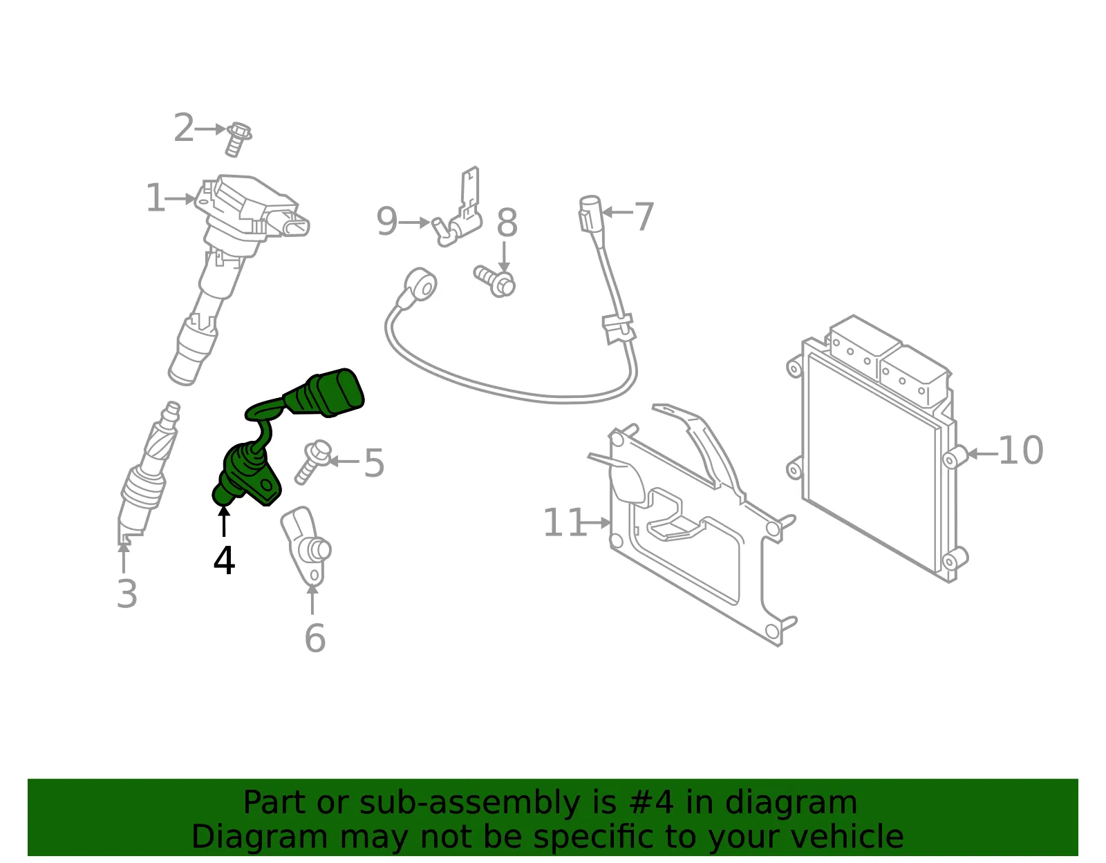 Crankshaft Position Sensor - Kia (39180-2CTA1) - view 2