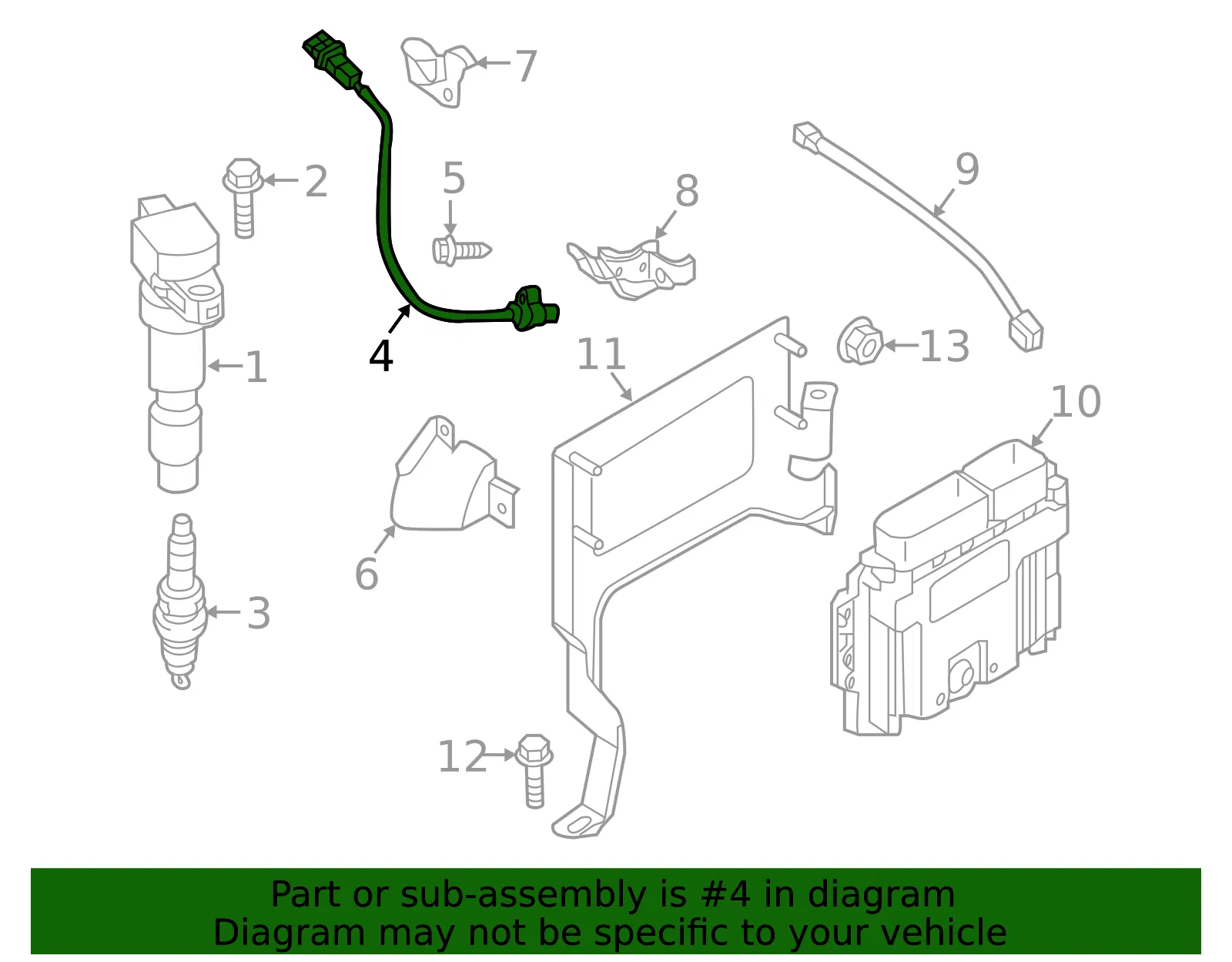 Engine Crankshaft Position Sensor - Kia (39180-2G000) - view 2