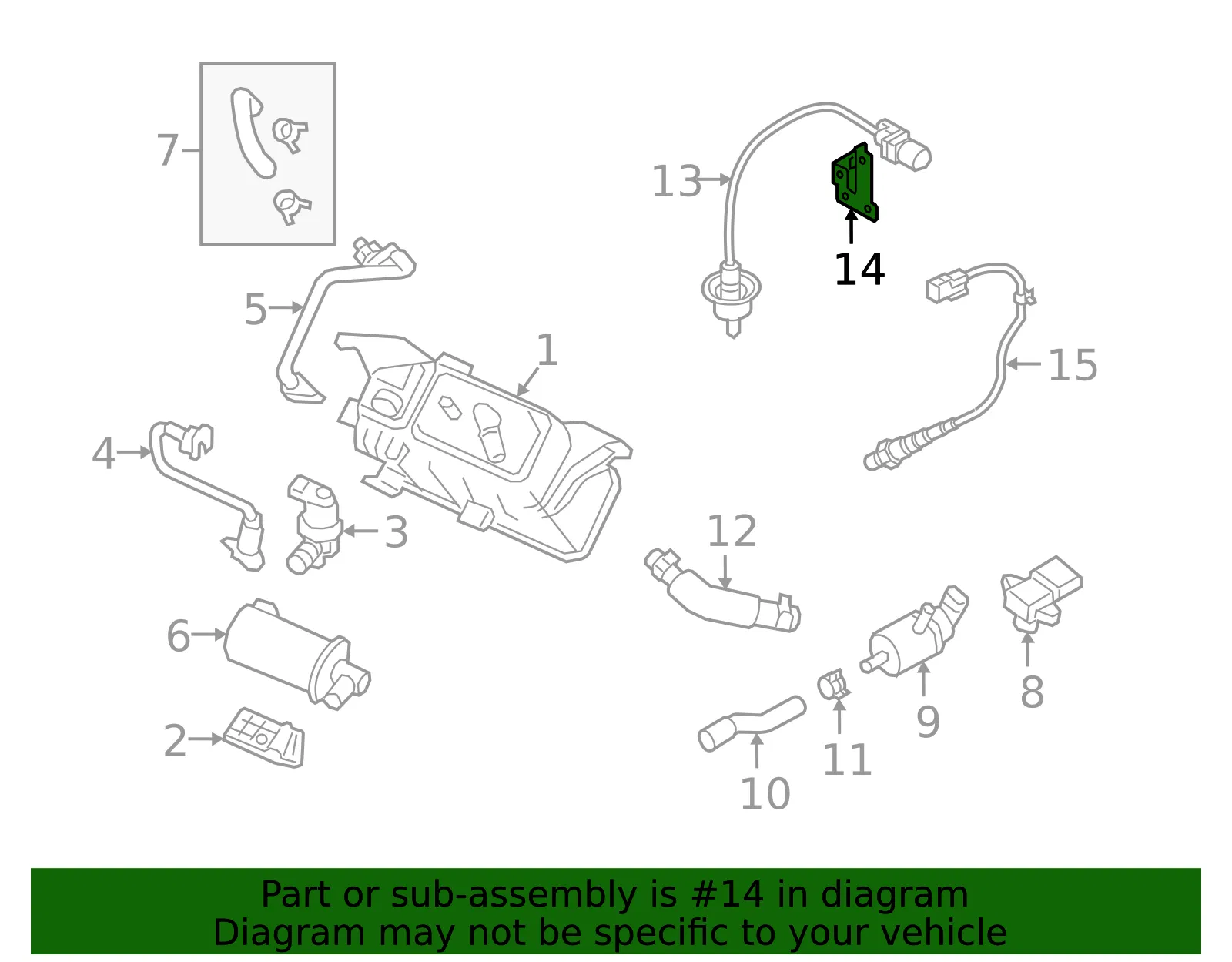 Upper Oxygen Sensor Bracket - Kia (39211-2CTA0) - view 2