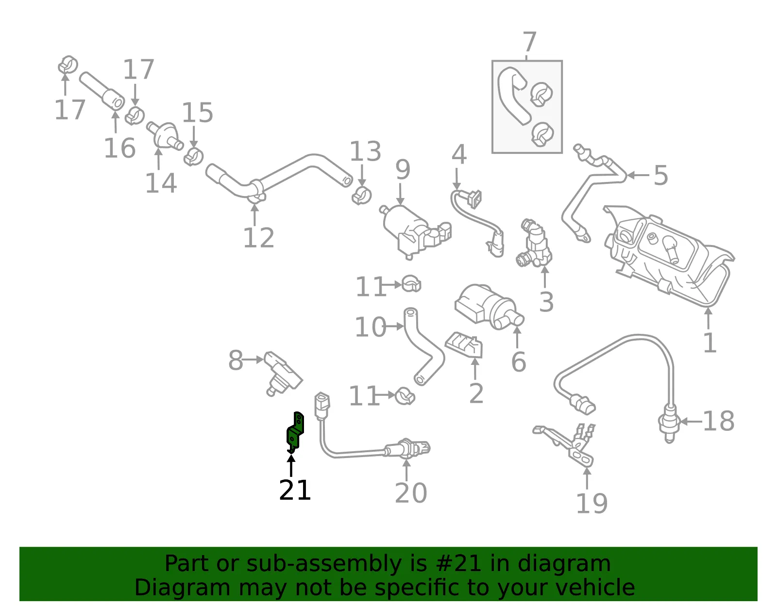 Lower Oxygen Sensor Bracket - Kia (39211-3C730) - view 2
