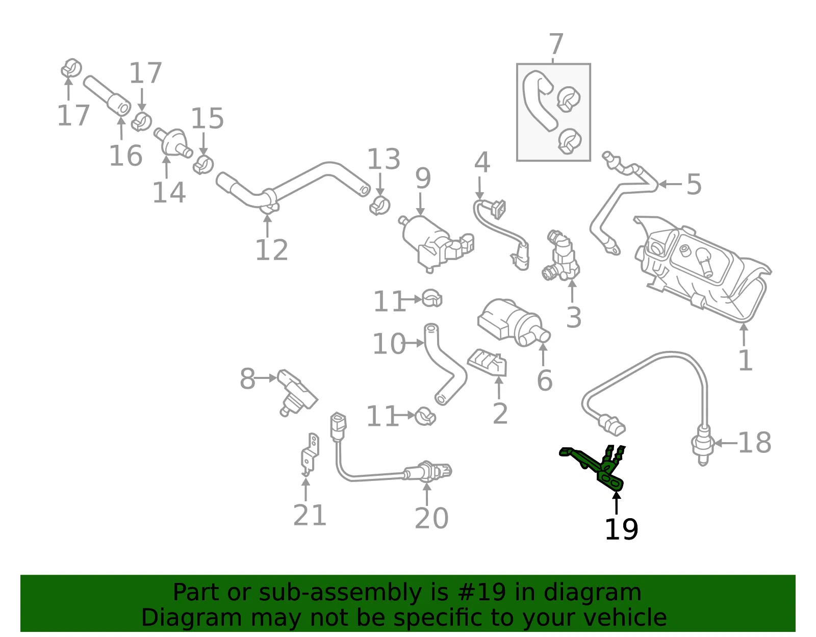 Upper Oxygen Sensor Bracket - Passenger Side (RH) - Kia (39211-3L105) - view 2