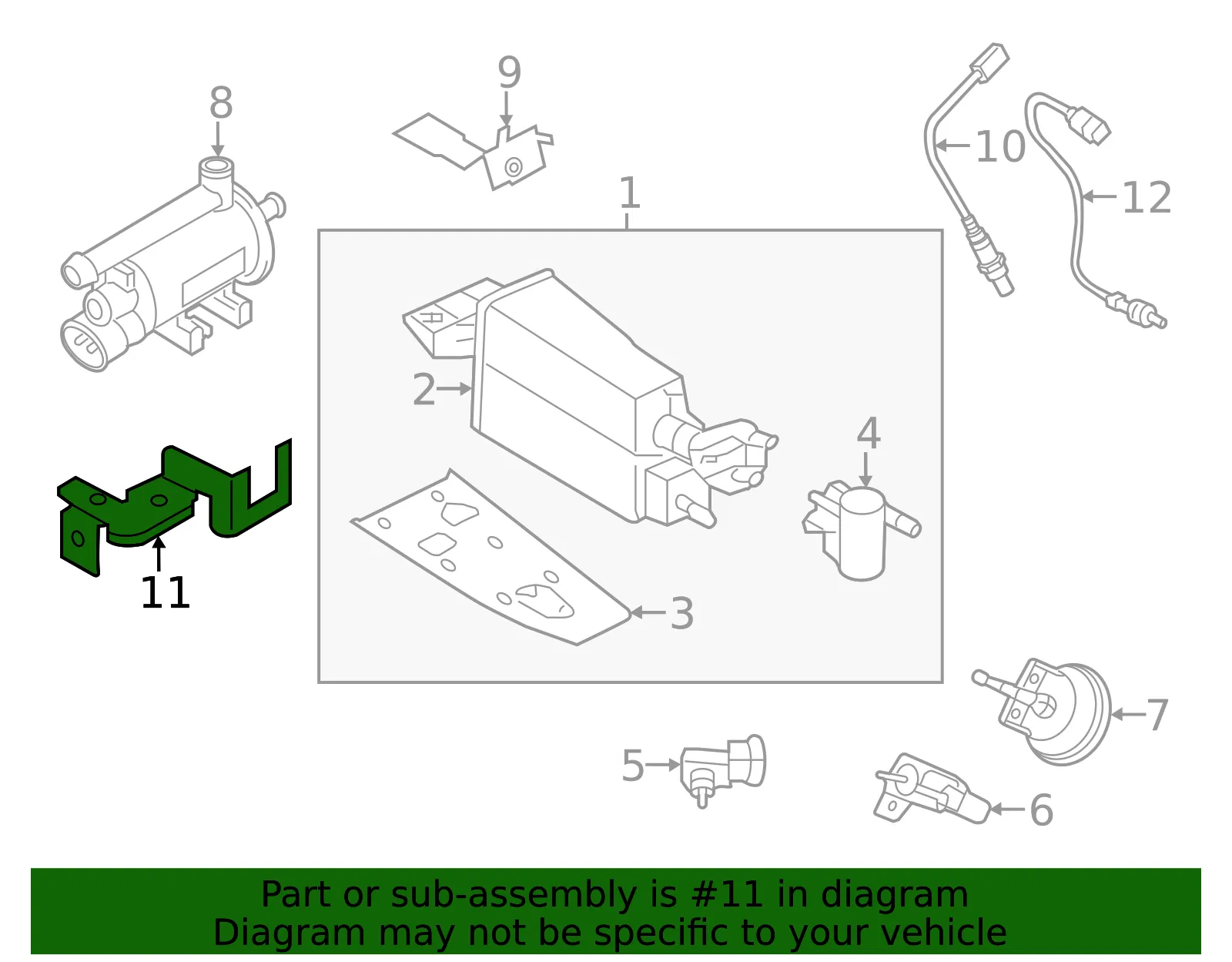 Oxygen Sensor Bracket - Kia (39215-2G720) - view 2