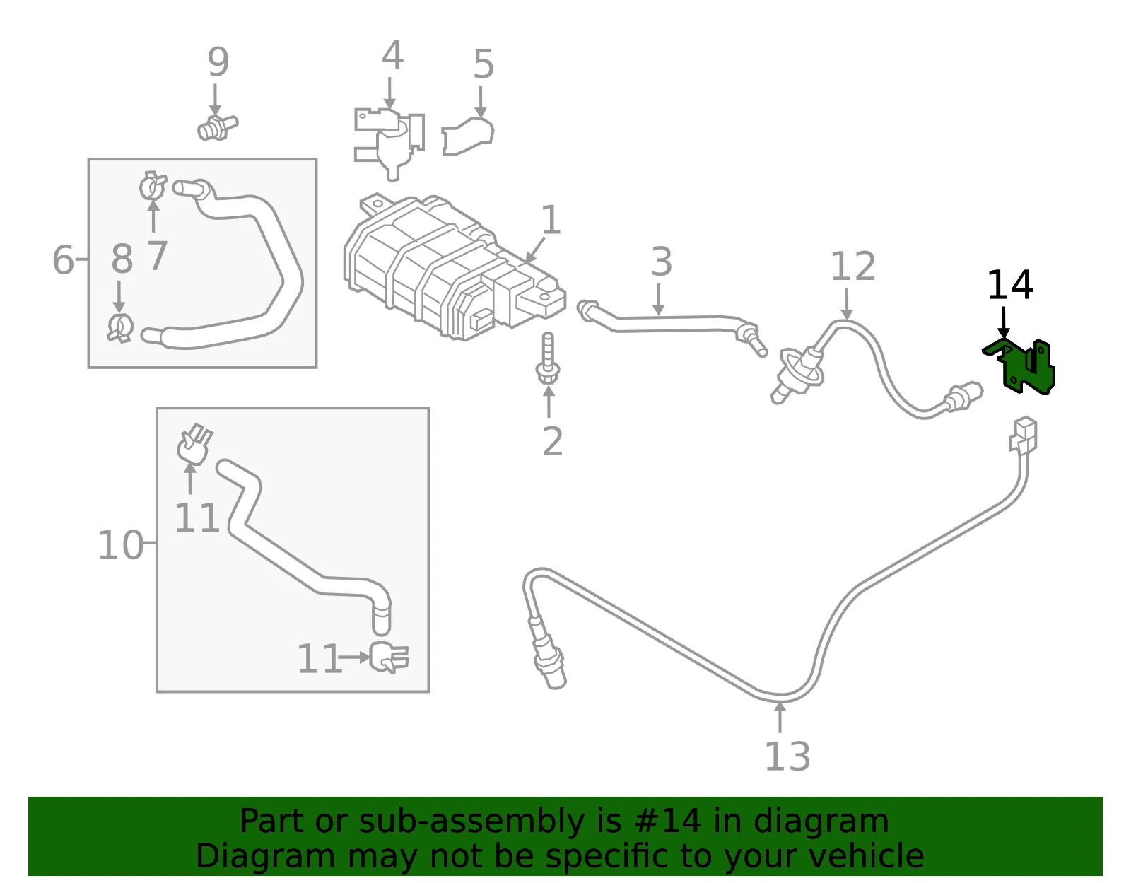 Rear Oxygen Sensor Bracket - Kia (39215-2GGB0) - view 2