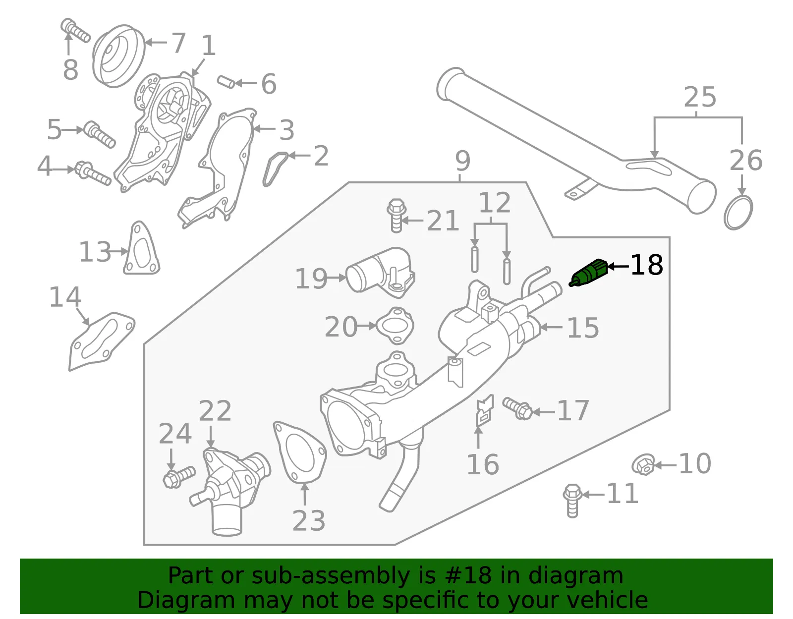 Coolant Temp Sensor - Kia (39220-38010) - view 2