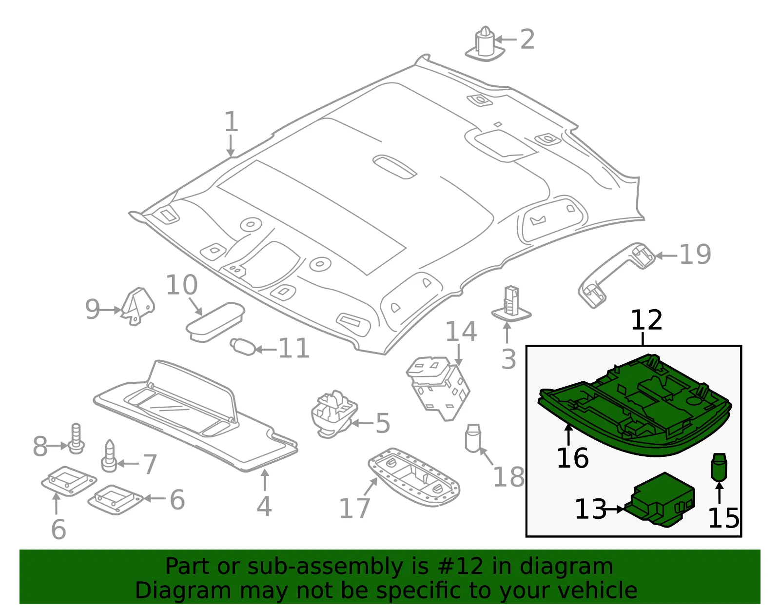 Map Lamp Assembly - Volvo (39826640) - view 2