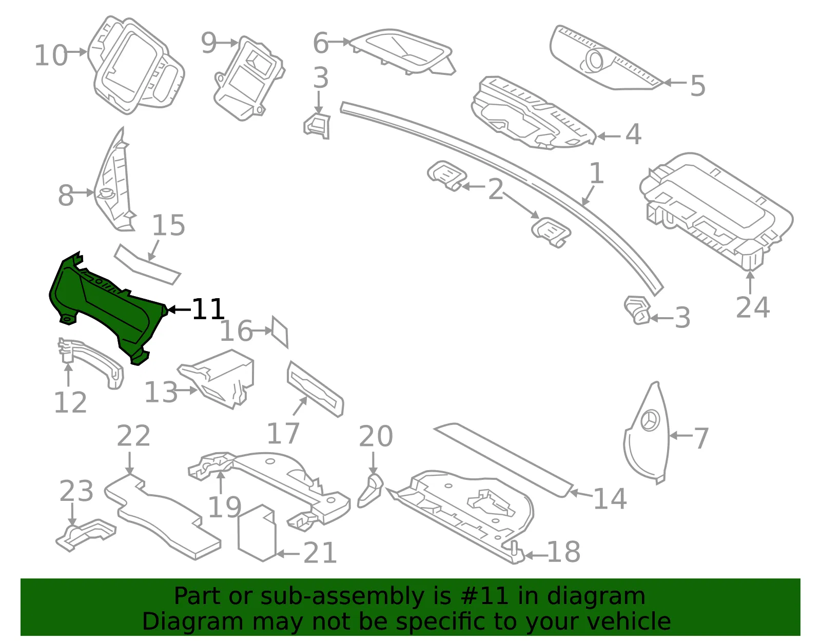 Cluster Bezel - Volvo (39829148) - view 2
