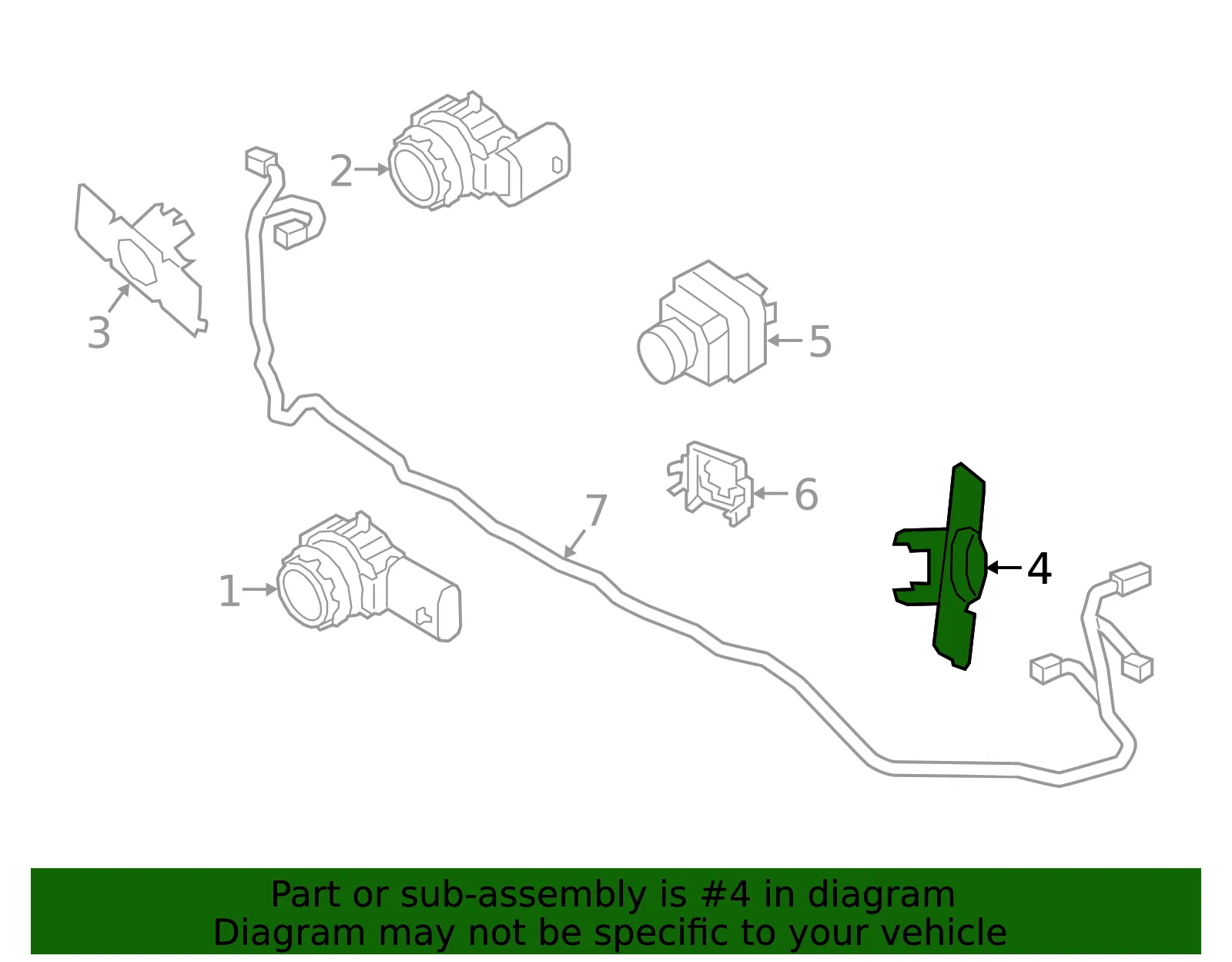 Park Sensor Bracket - Passenger Side (RH) - Volvo (39849539) - view 2