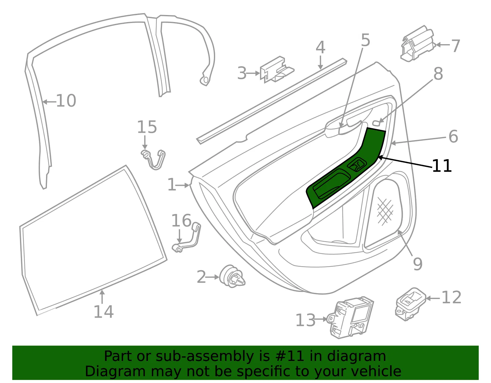 Door Window Switch Bezel - Volvo (39857064) - view 3