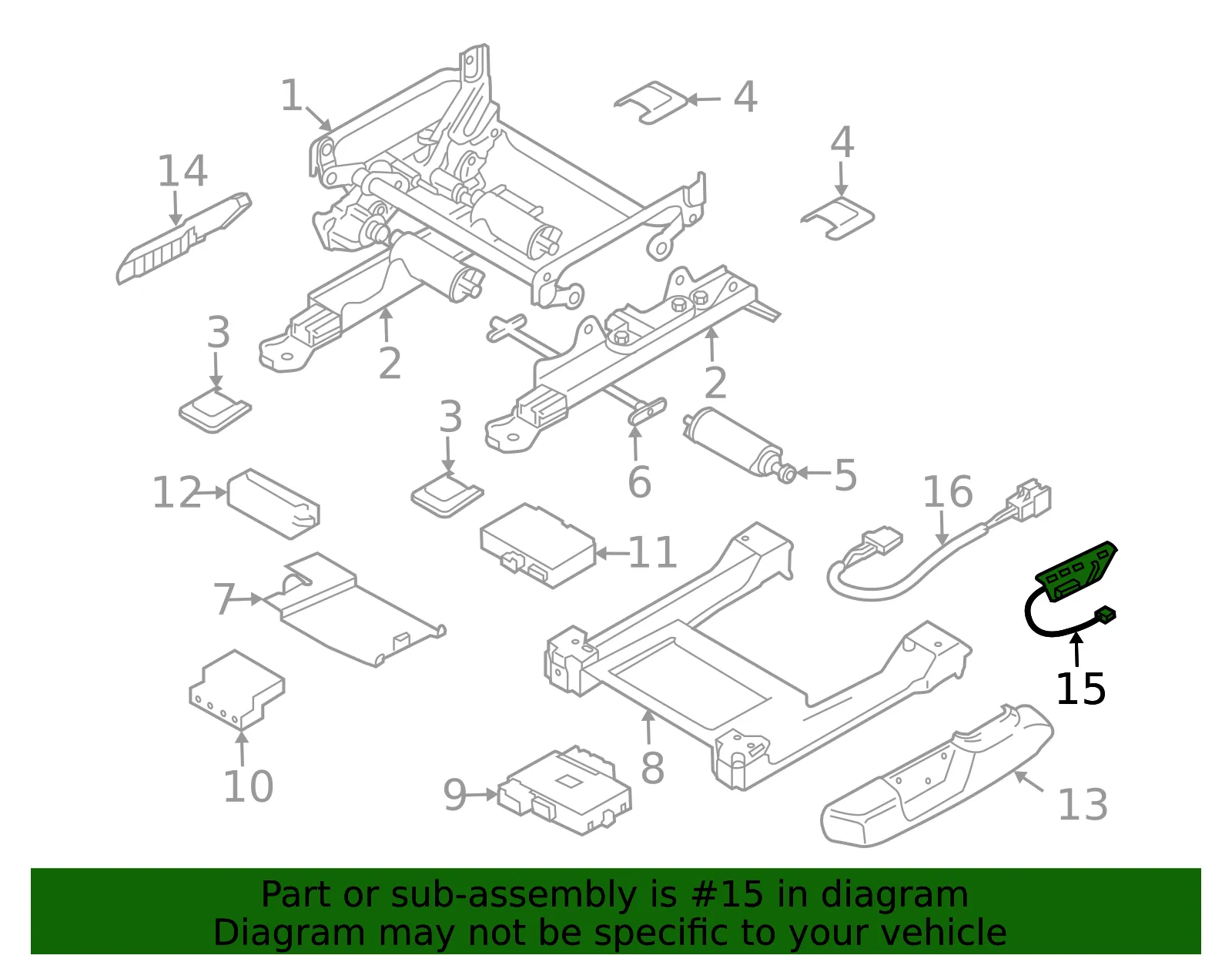 Seat Switch - Volvo (39980274) - view 2