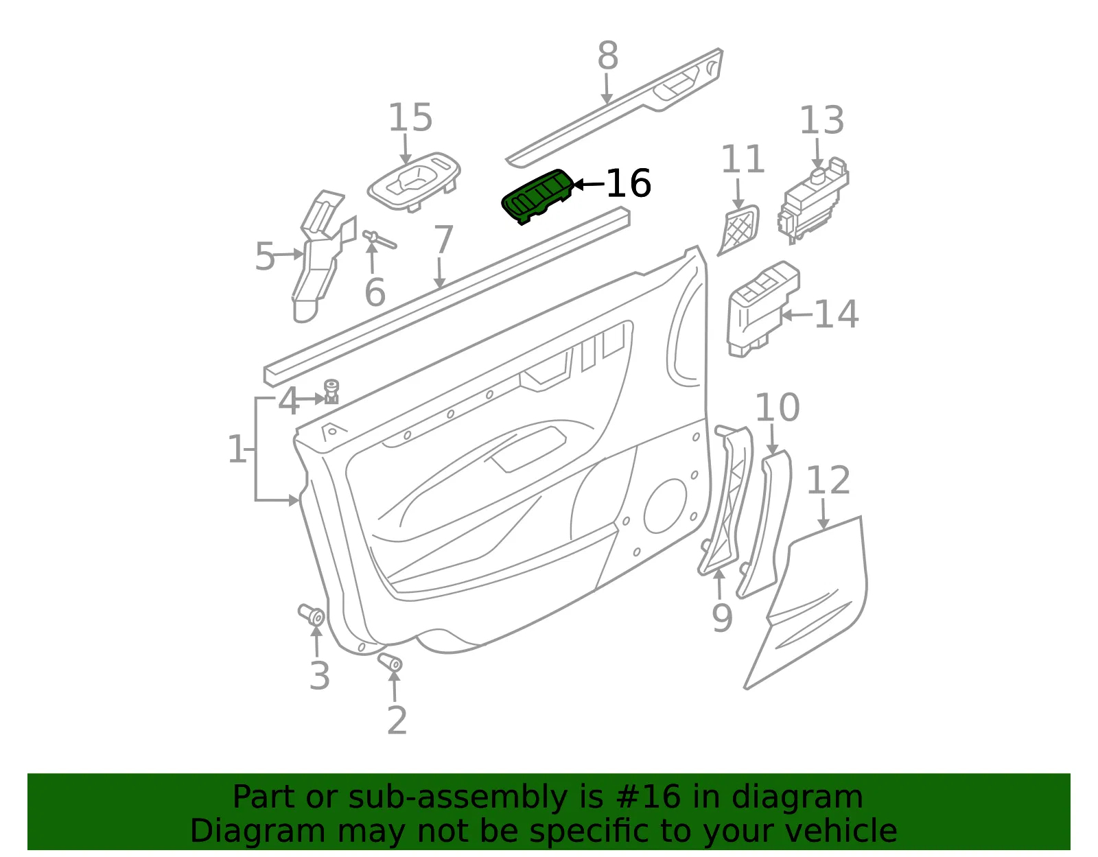 Switch Bezel - Driver's Side (LH) - Volvo (39981070) - view 2