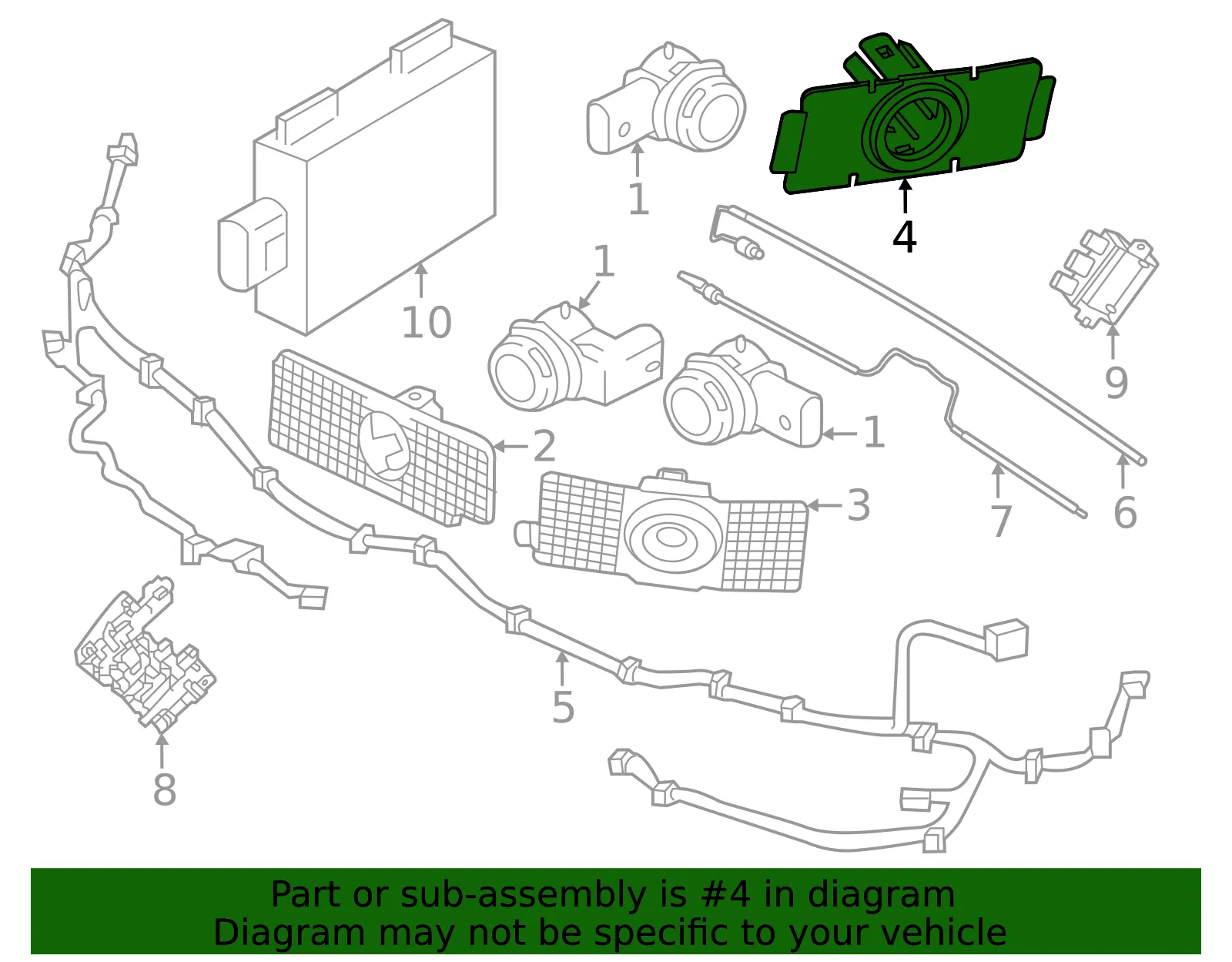 Parking Aid Sensor Housing - Volvo (40003985) - view 2