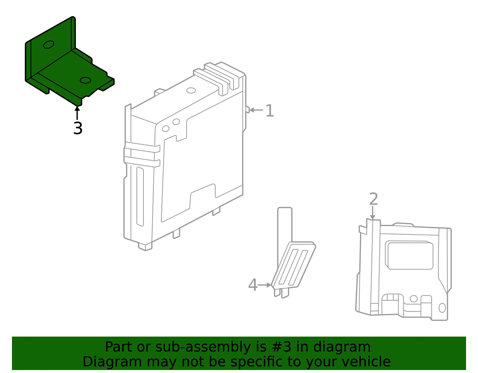 Control Module Bracket - Nissan (47895-5UR1A) - view 2