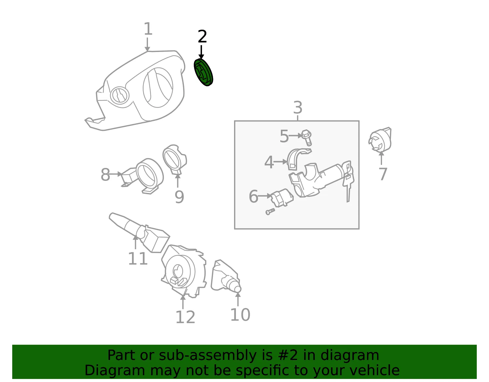 Ignition Lock Escutcheon - Nissan (48474-EL00A) - view 2