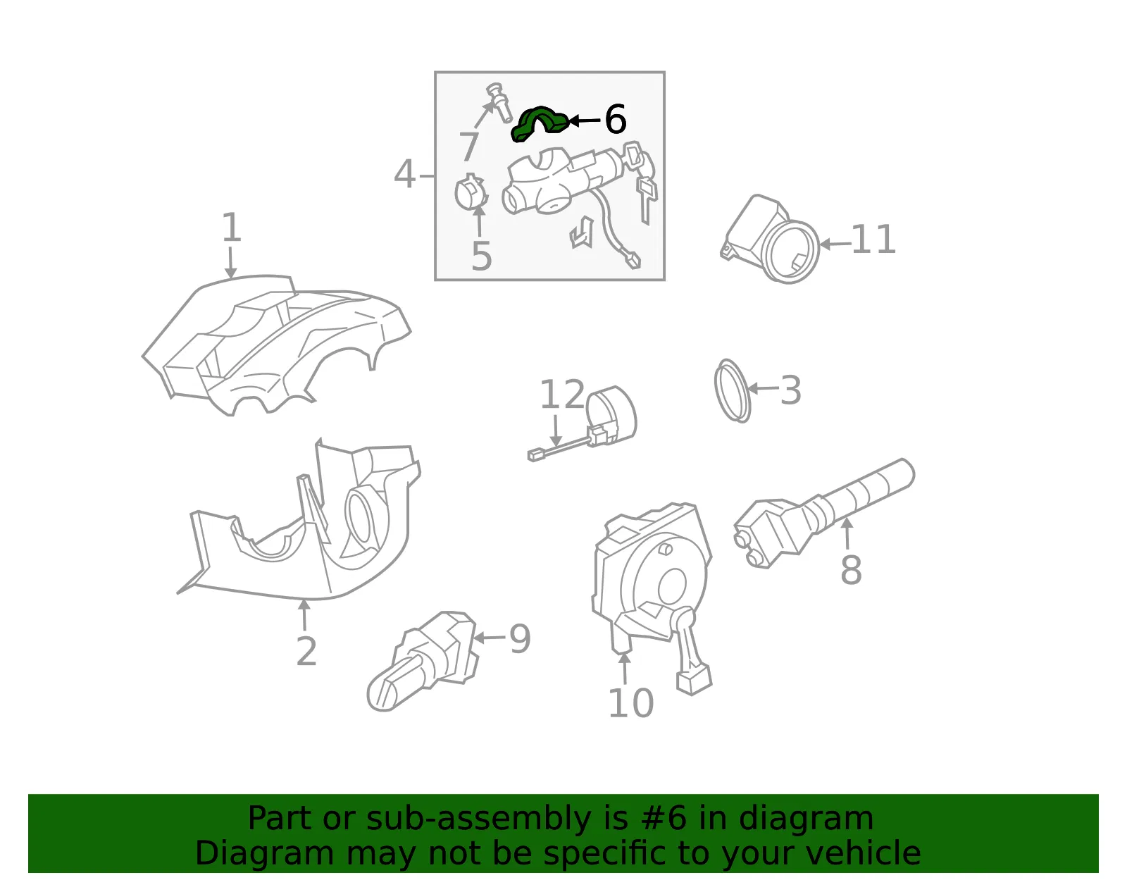 Ignition Lock Housing Bracket - Nissan (48702-65Y00) - view 2