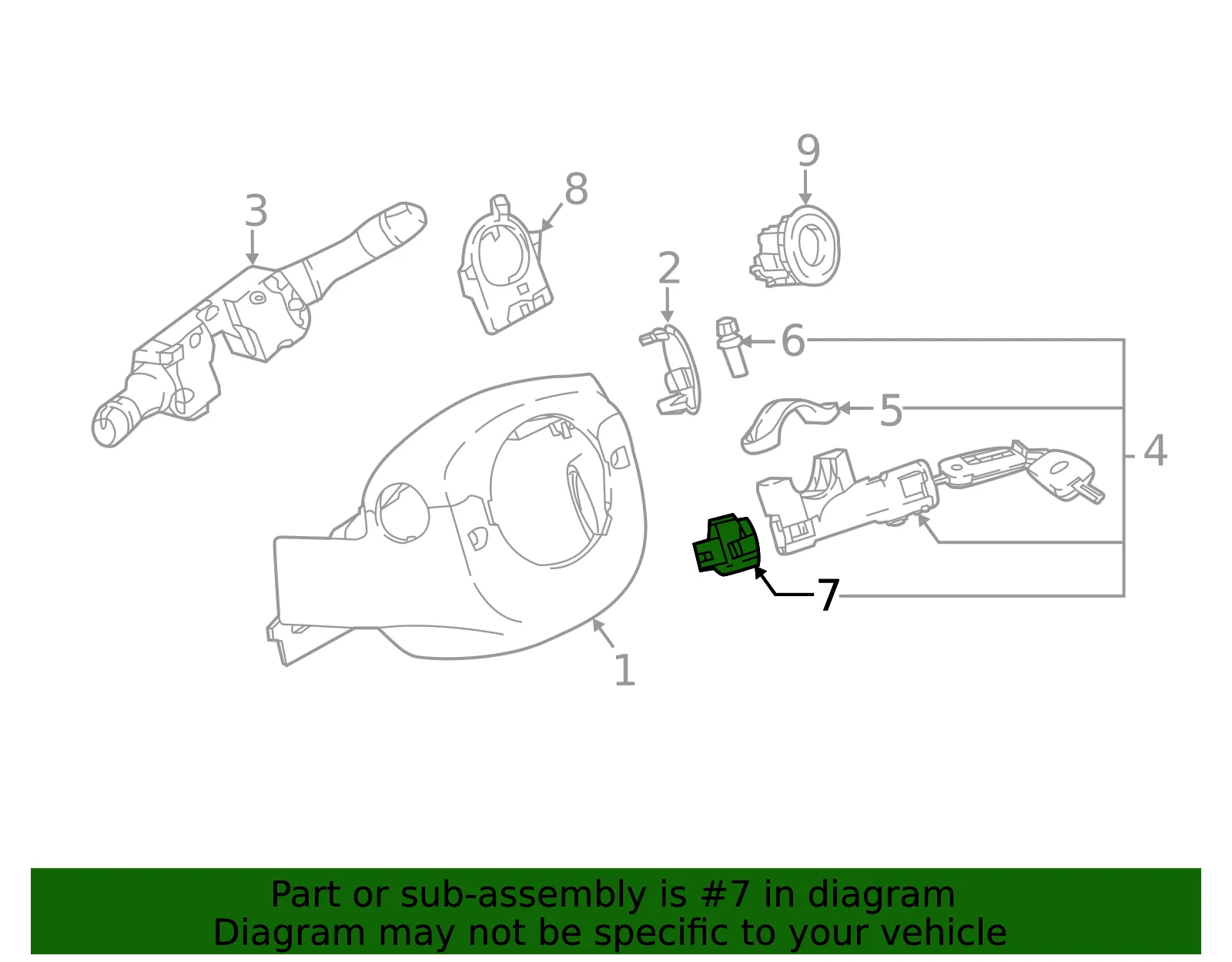 Ignition Switch - Nissan (48750-4BA0A) - view 3