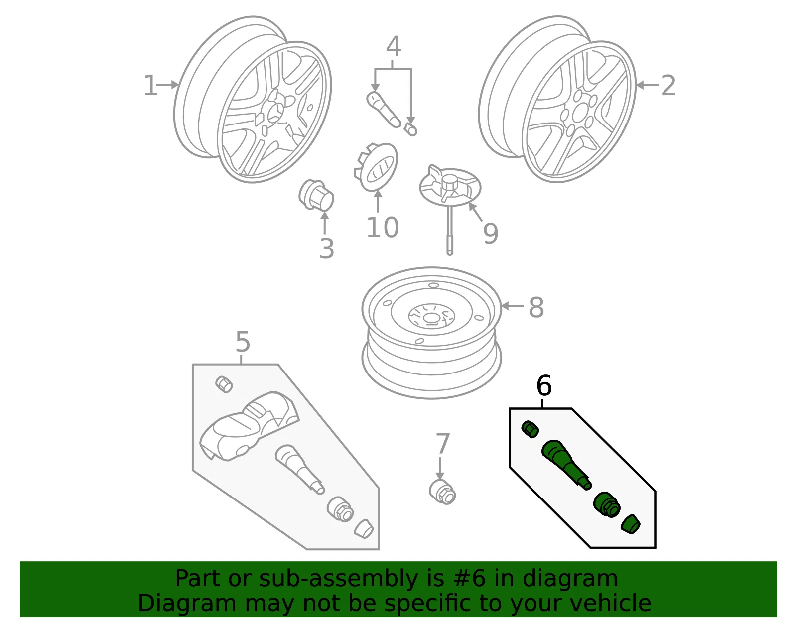 TPMS Sensor Valve - Kia (52933-1FB00) - view 2