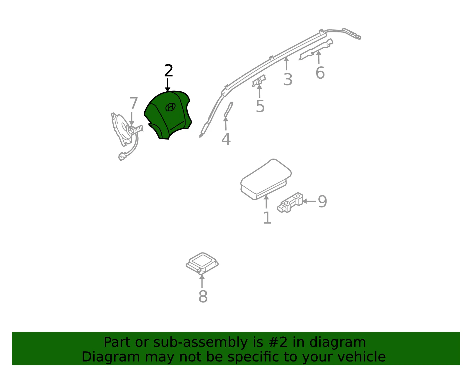 Driver Inflator Module - Kia (56900-1F100WK) - view 2