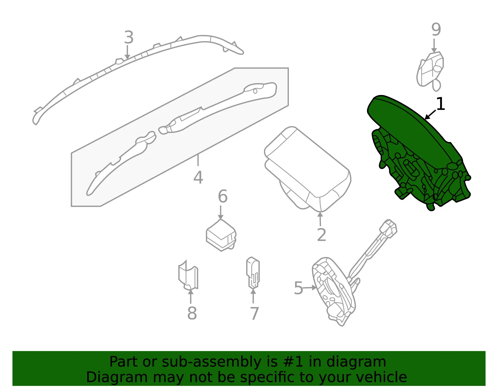 Driver Inflator Module - Kia (56900-2G500J6) - view 2