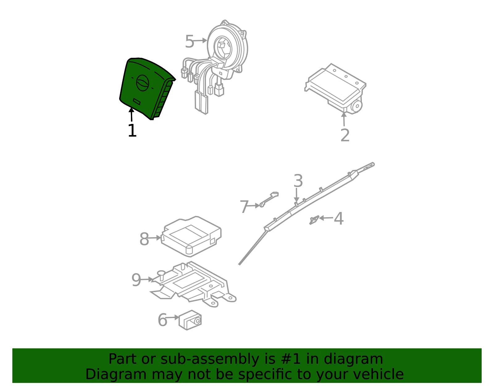 Driver Inflator Module - Kia (56900-3E600CQ) - view 2