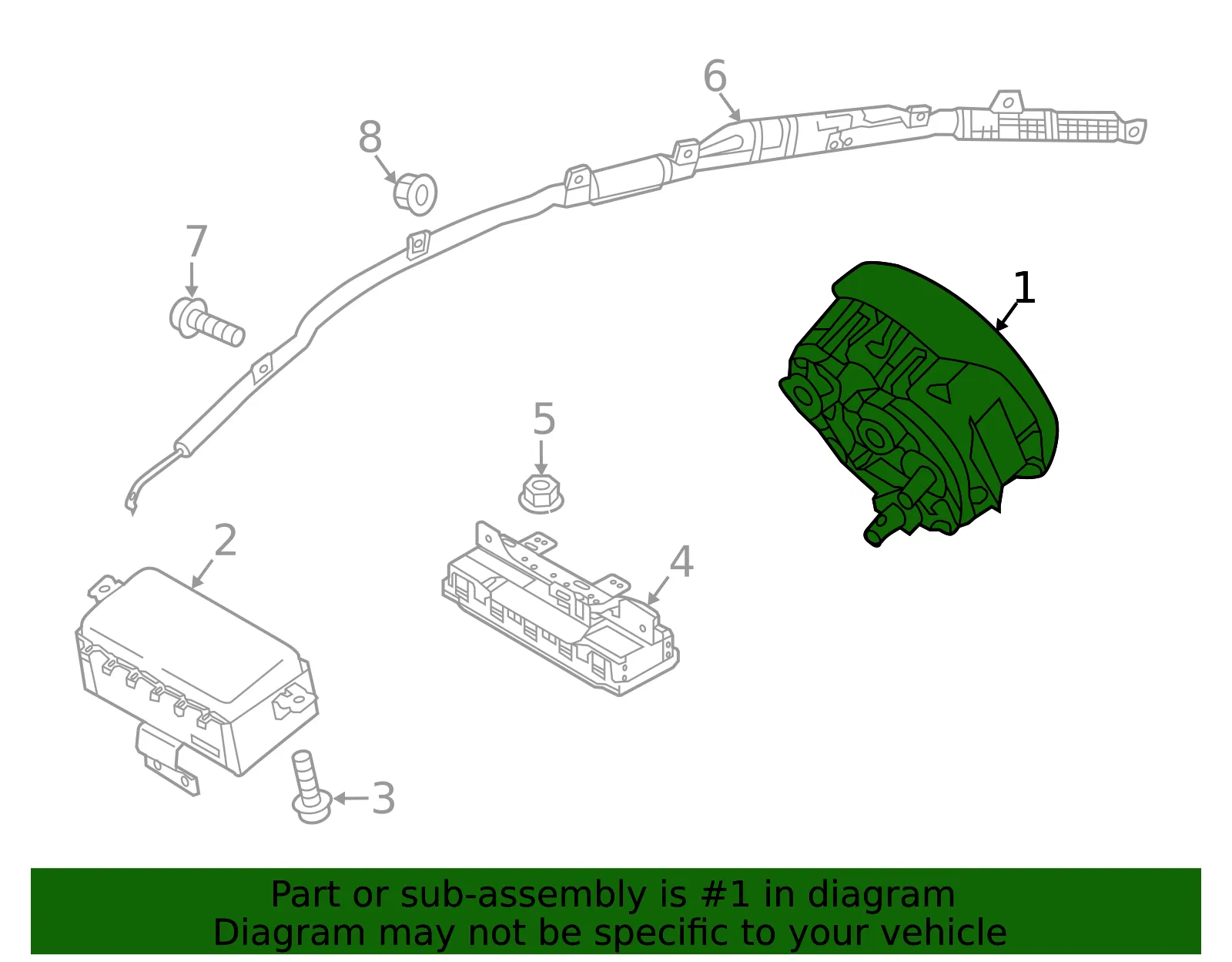Driver Inflator Module - Kia (56900-D5000WK) - view 2
