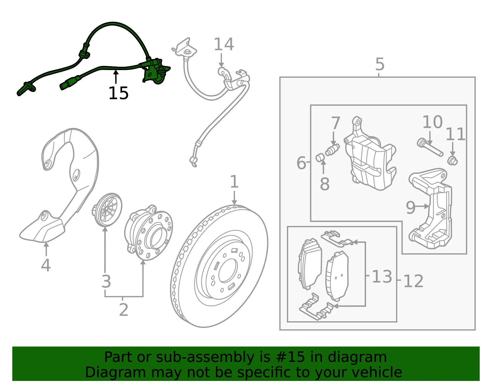 Front Speed Sensor - Kia (58930-CV000) - view 2