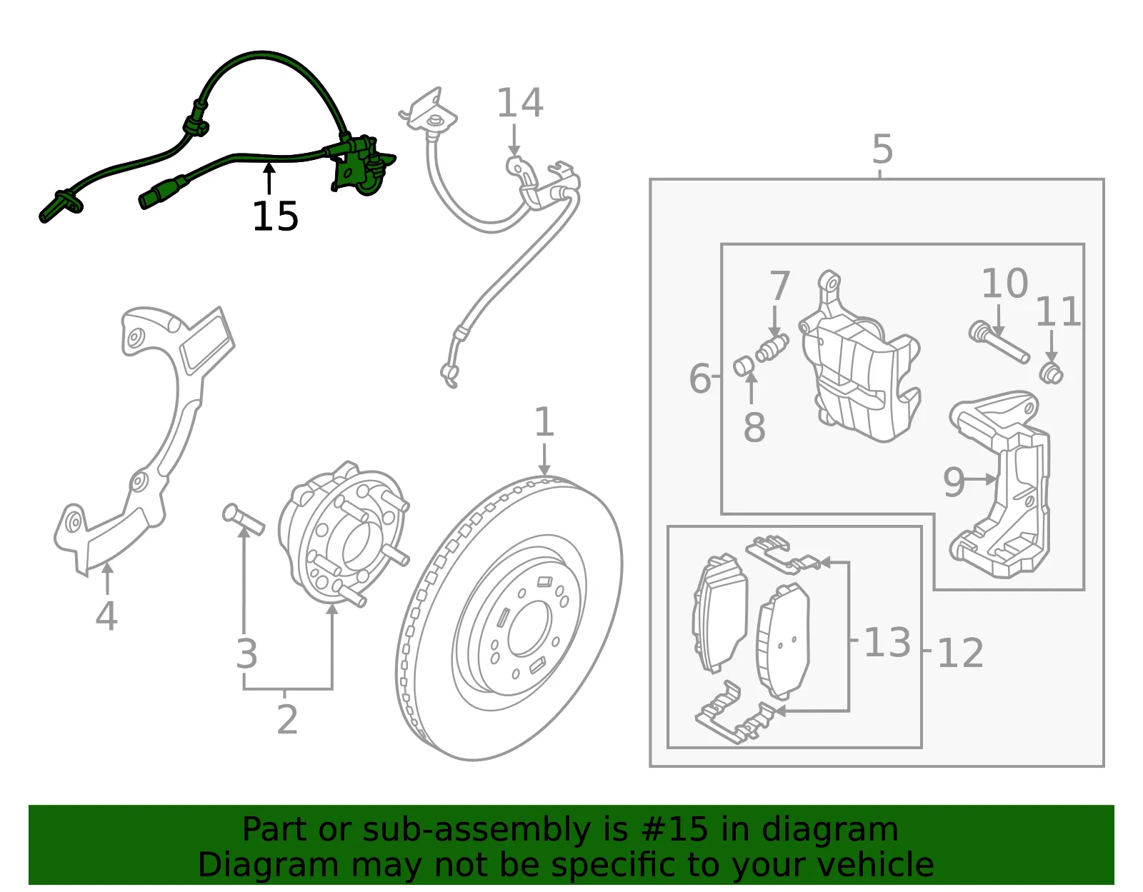 Front Speed Sensor - Kia (58940-CV200) - view 2