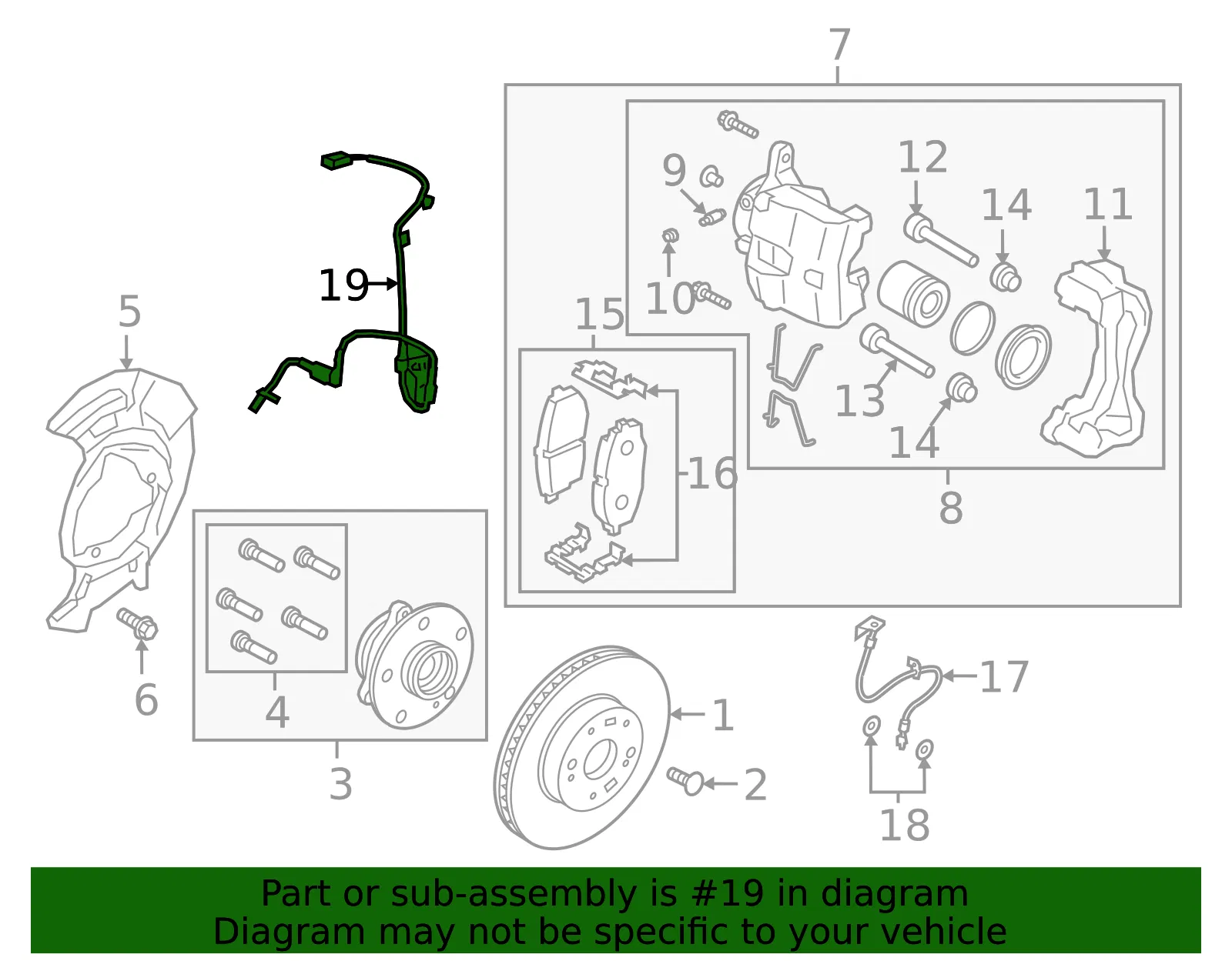 Front Speed Sensor - Kia (58940-M7300) - view 2