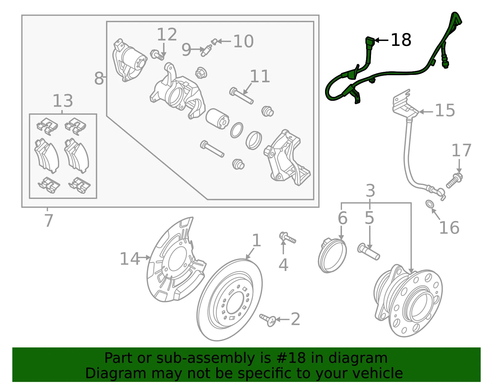 Rear Speed Sensor - Kia (58960-P4101) - view 2
