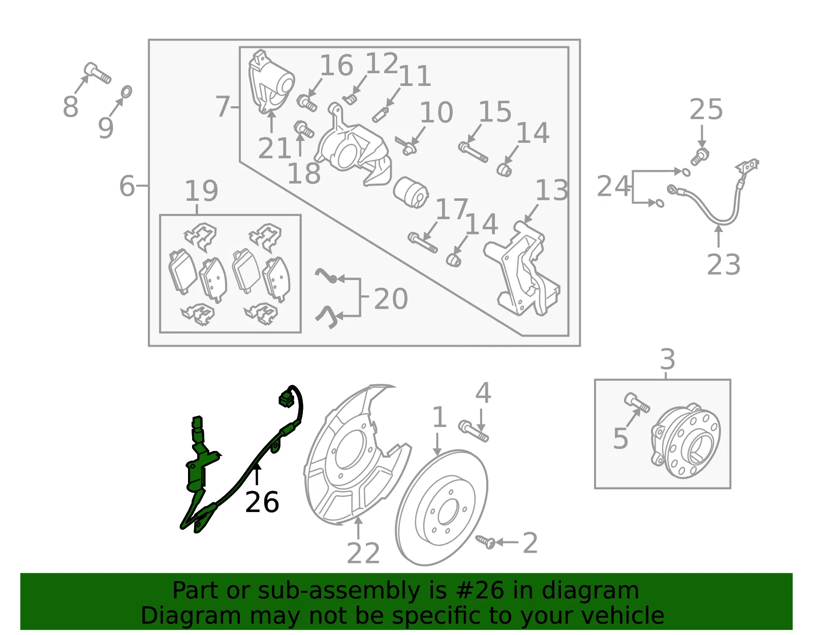 Rear Speed Sensor - Kia (58960-S9301) - view 2