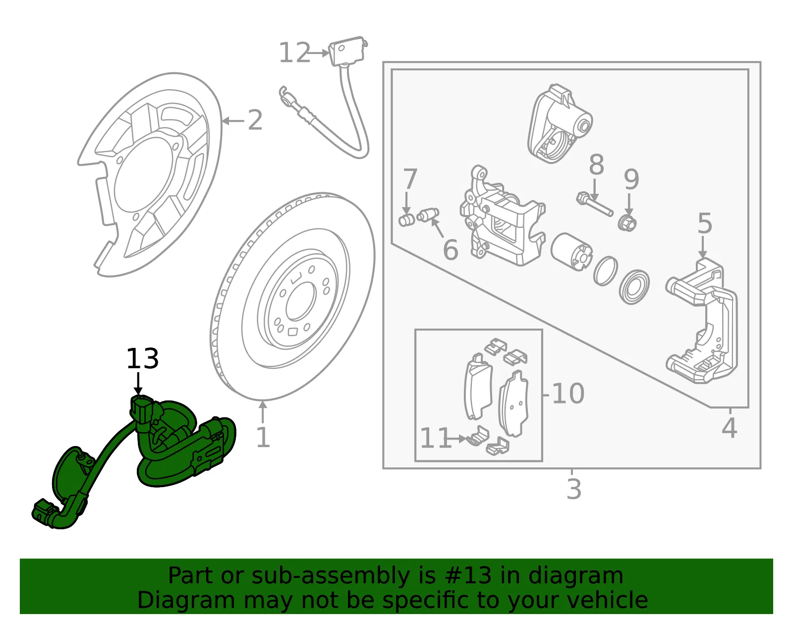 ABS Wheel Speed Sensor - Kia (59795-CV200) - view 2