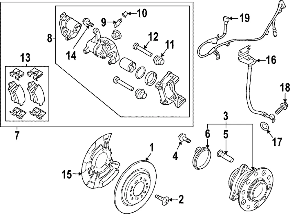ABS Wheel Speed Sensor Wiring Harness - Kia (59796-CW050)