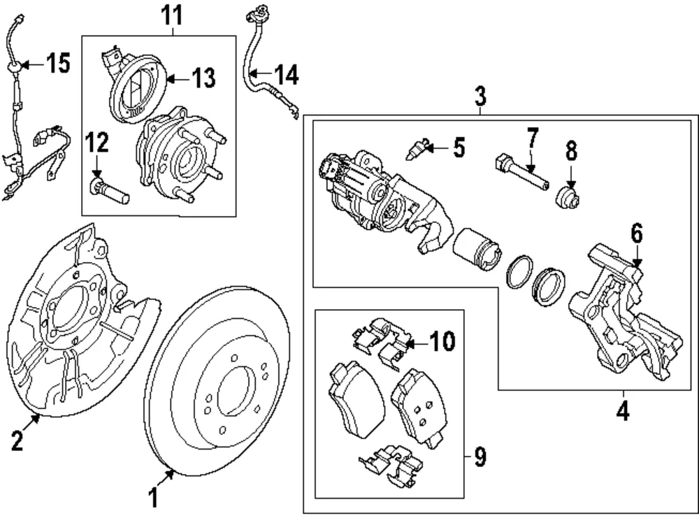 ABS Wheel Speed Sensor Wiring Harness - Kia (59796-GG100)