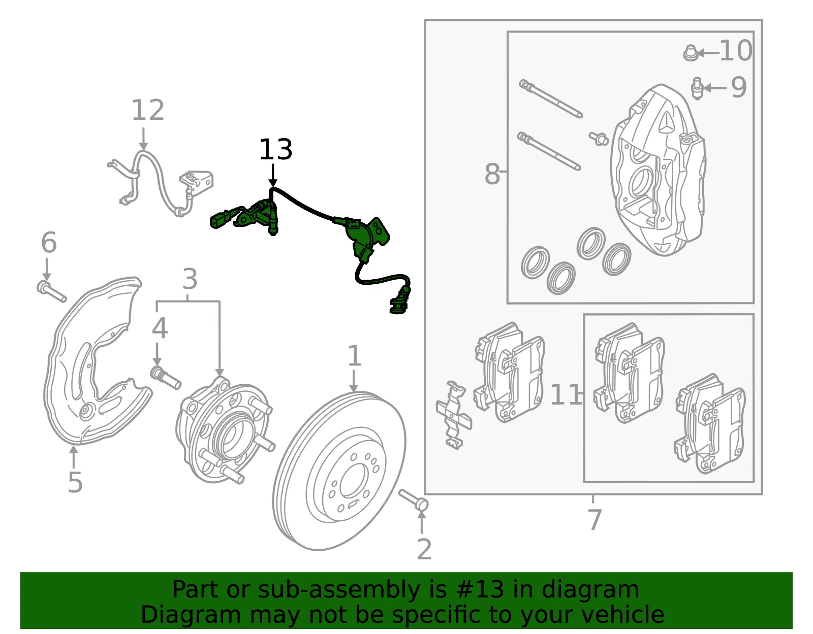 Front Speed Sensor - Kia (59810-J5150) - view 2