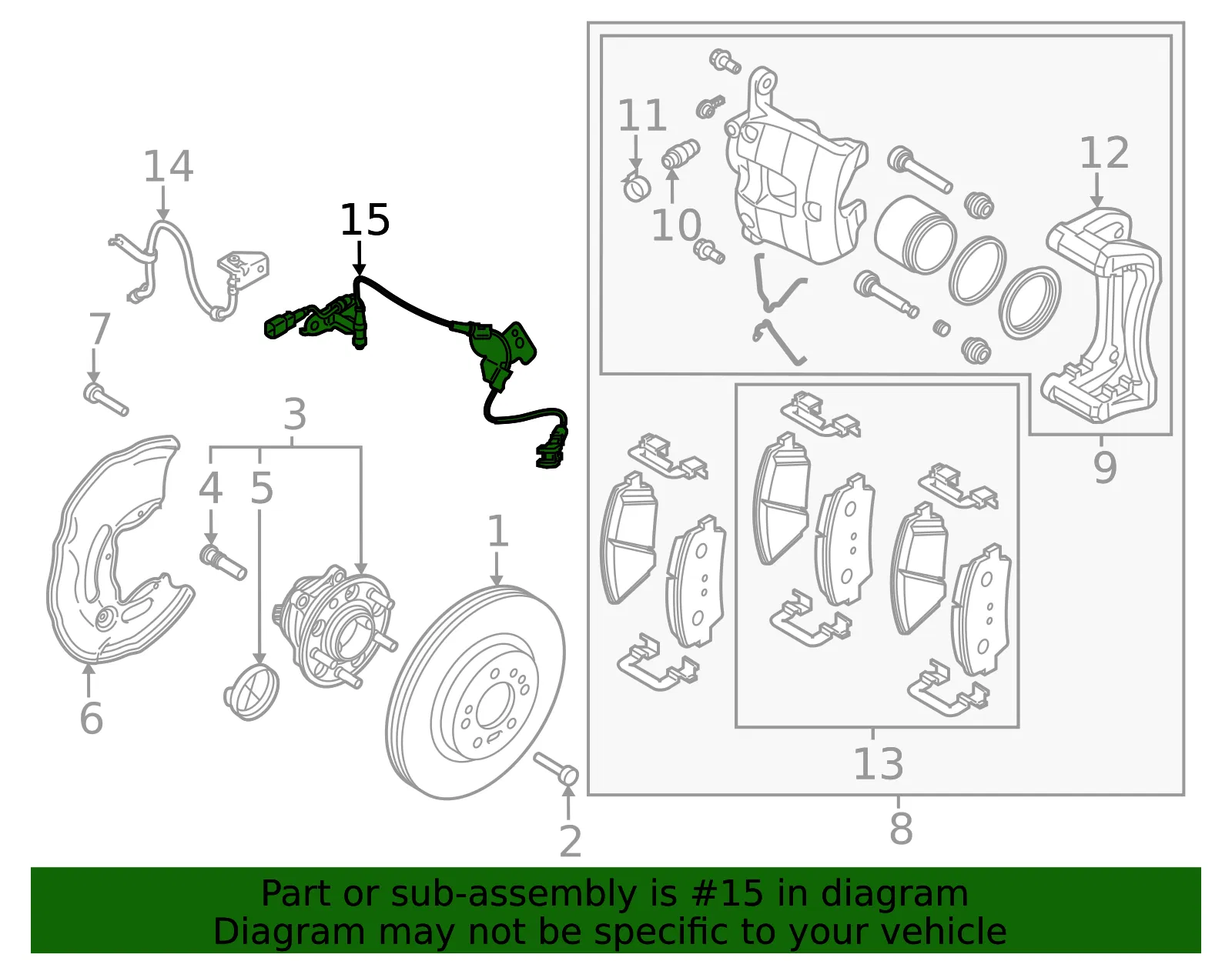 Front Speed Sensor - Kia (59830-J5000) - view 2