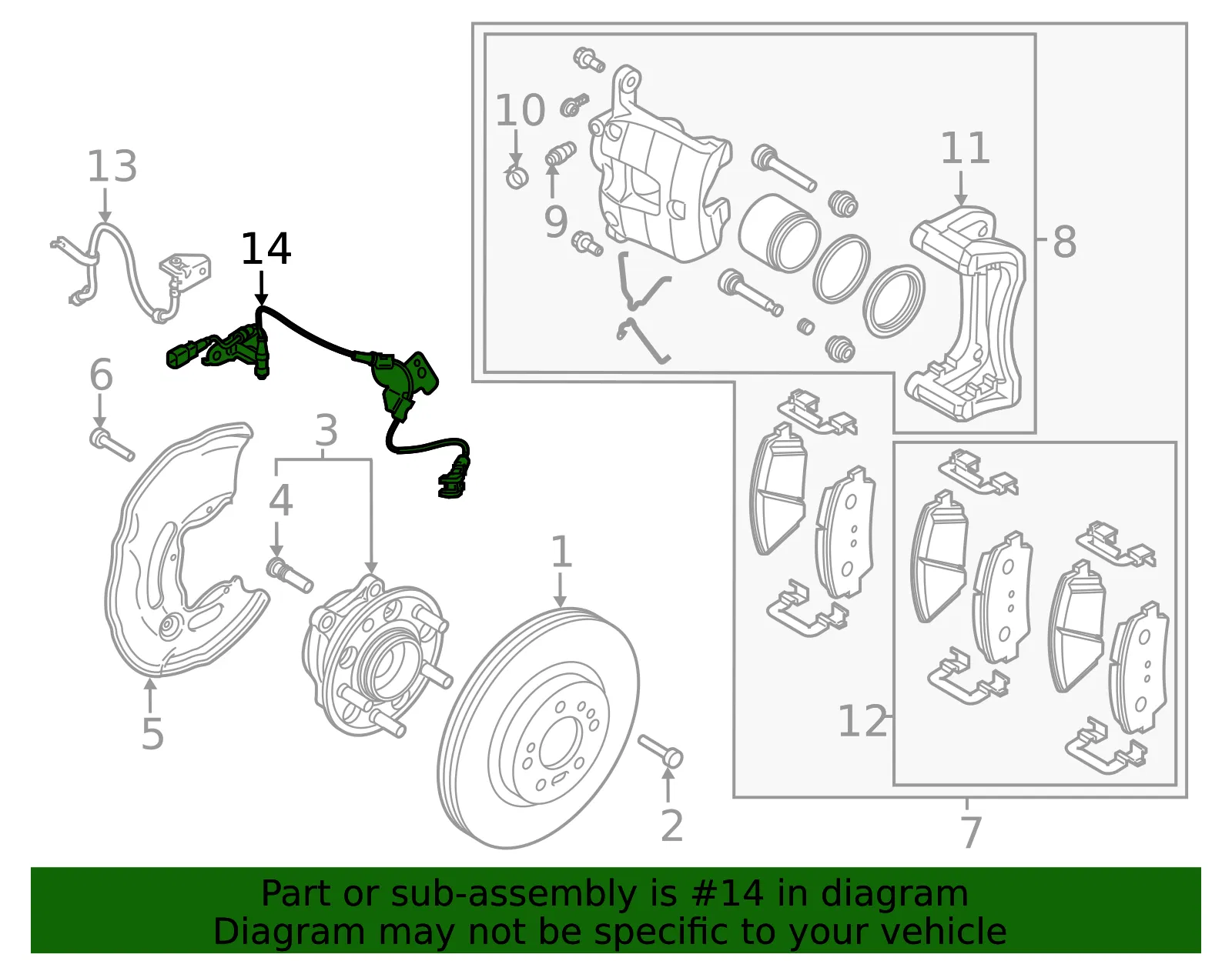 Front Speed Sensor - Kia (59830-J5150) - view 2