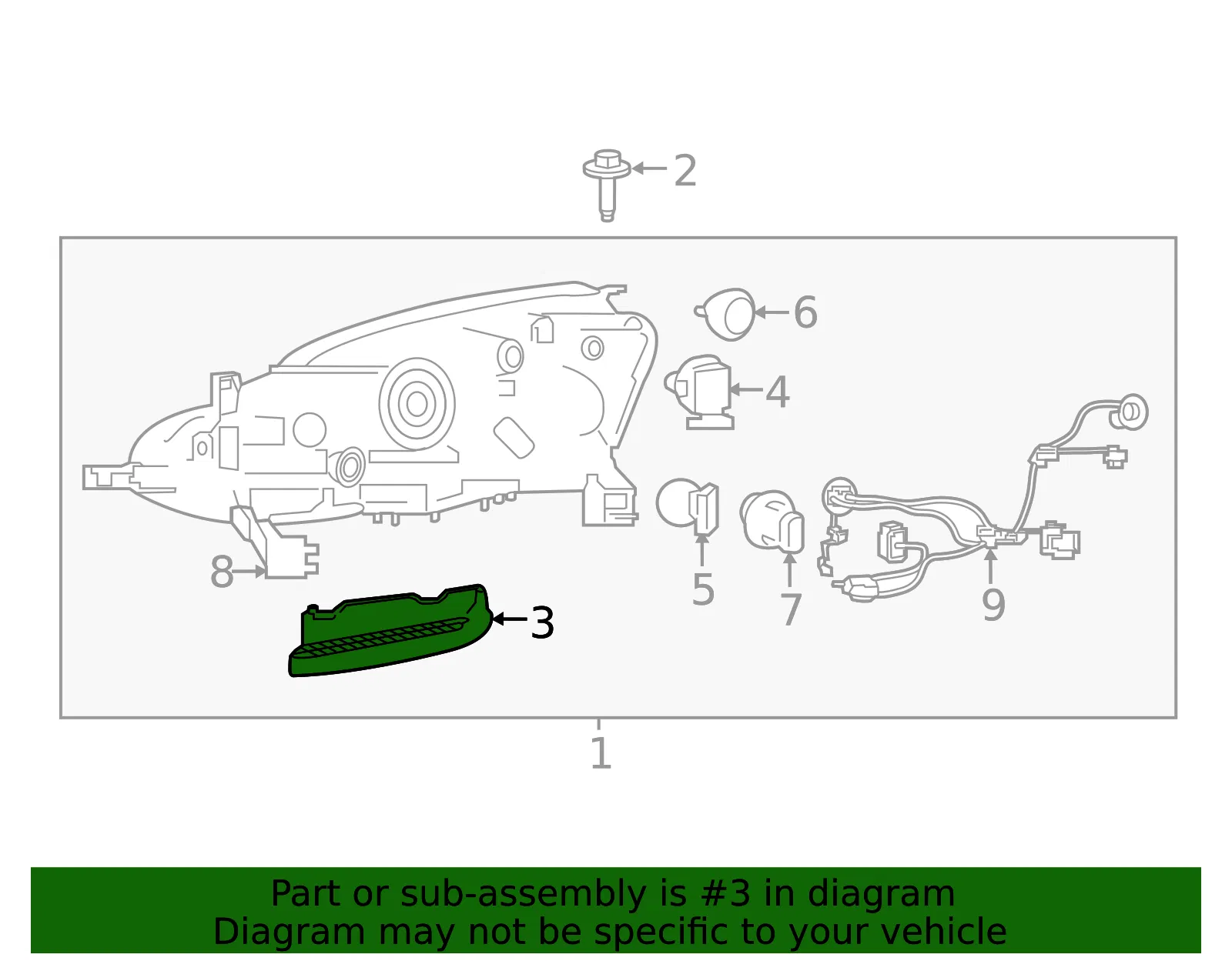 Headlamp Assembly Clip - Driver's Side (LH) - Nissan (62229-3YU0A) - view 2