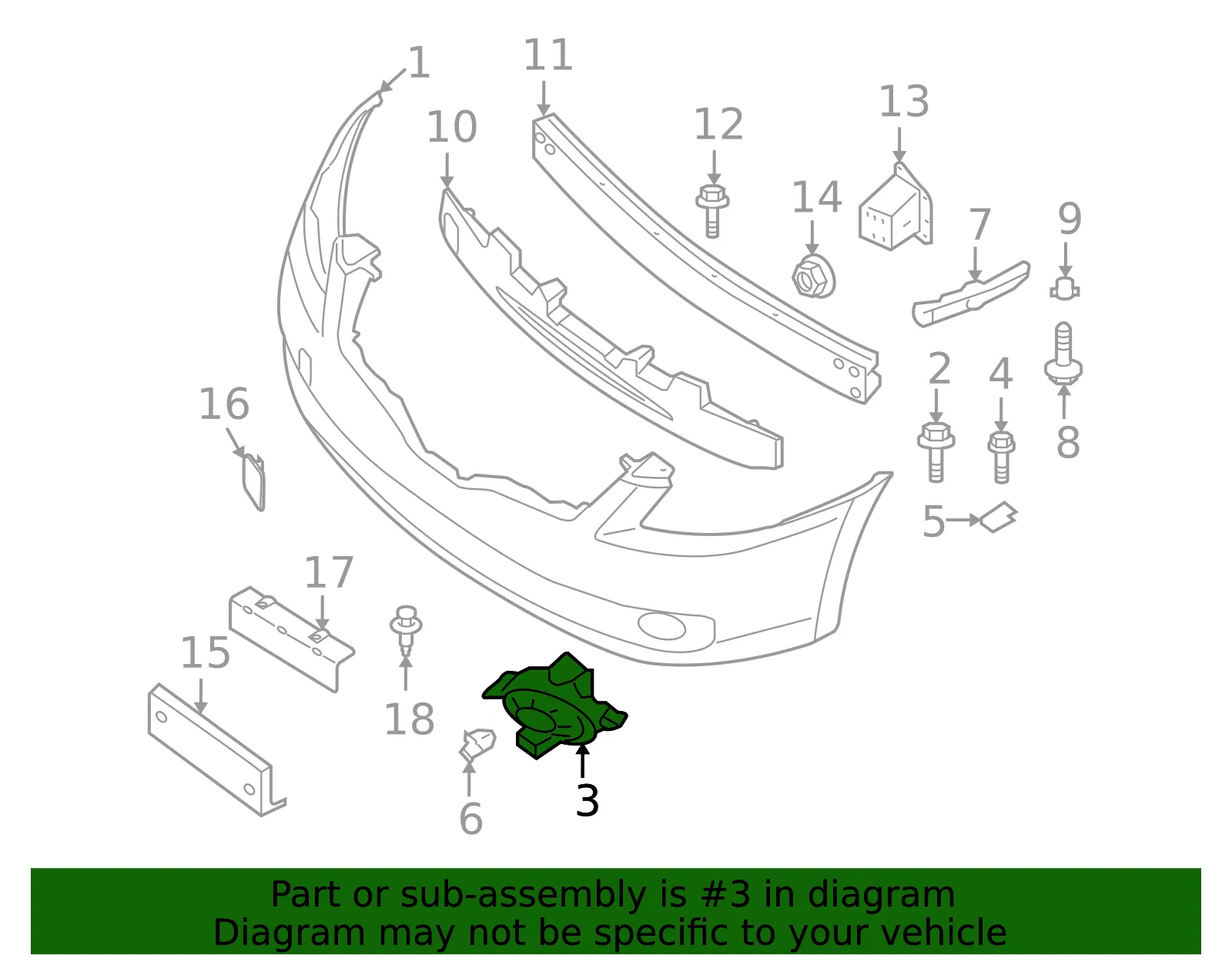 Fog Light Trim - Nissan (62256-ZX10A) - view 2