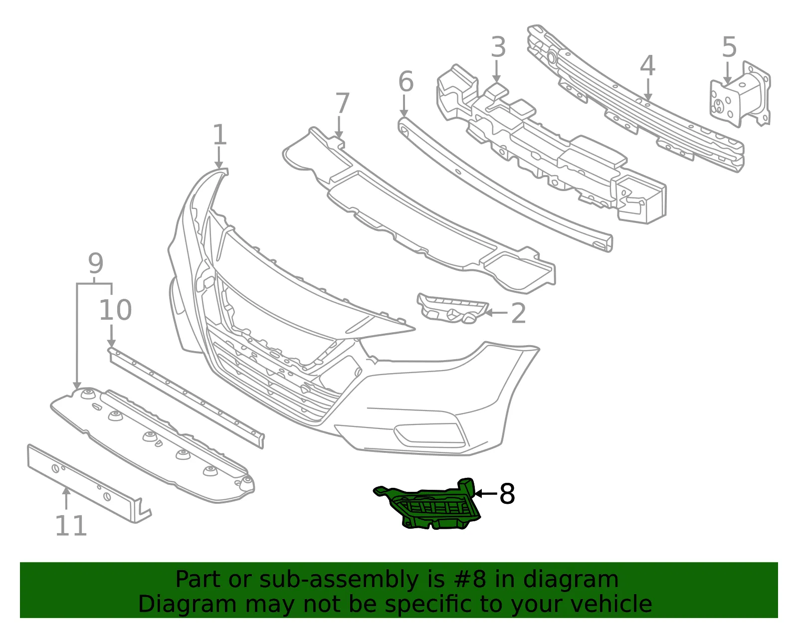Fog Light Trim - Nissan (62257-6EM0B) - view 2