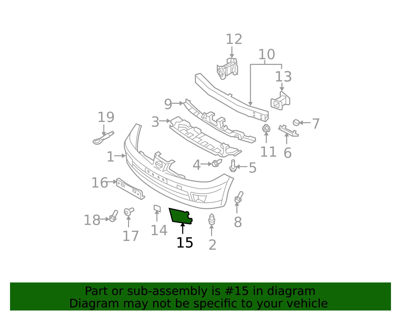 Fog Light Trim - Nissan (62257-EM30B) - view 2