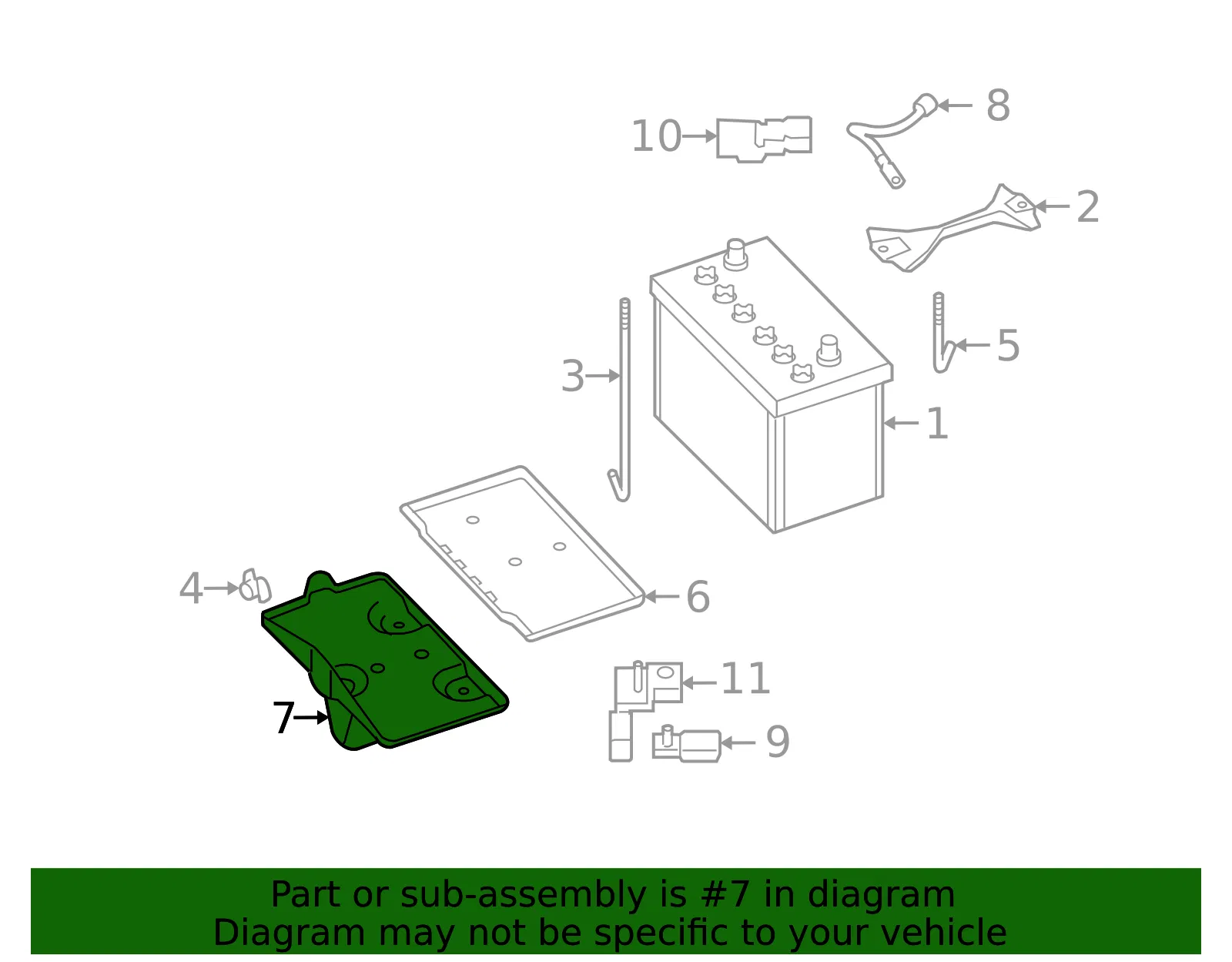 Battery Bracket - Nissan (64860-JF00A) - view 2