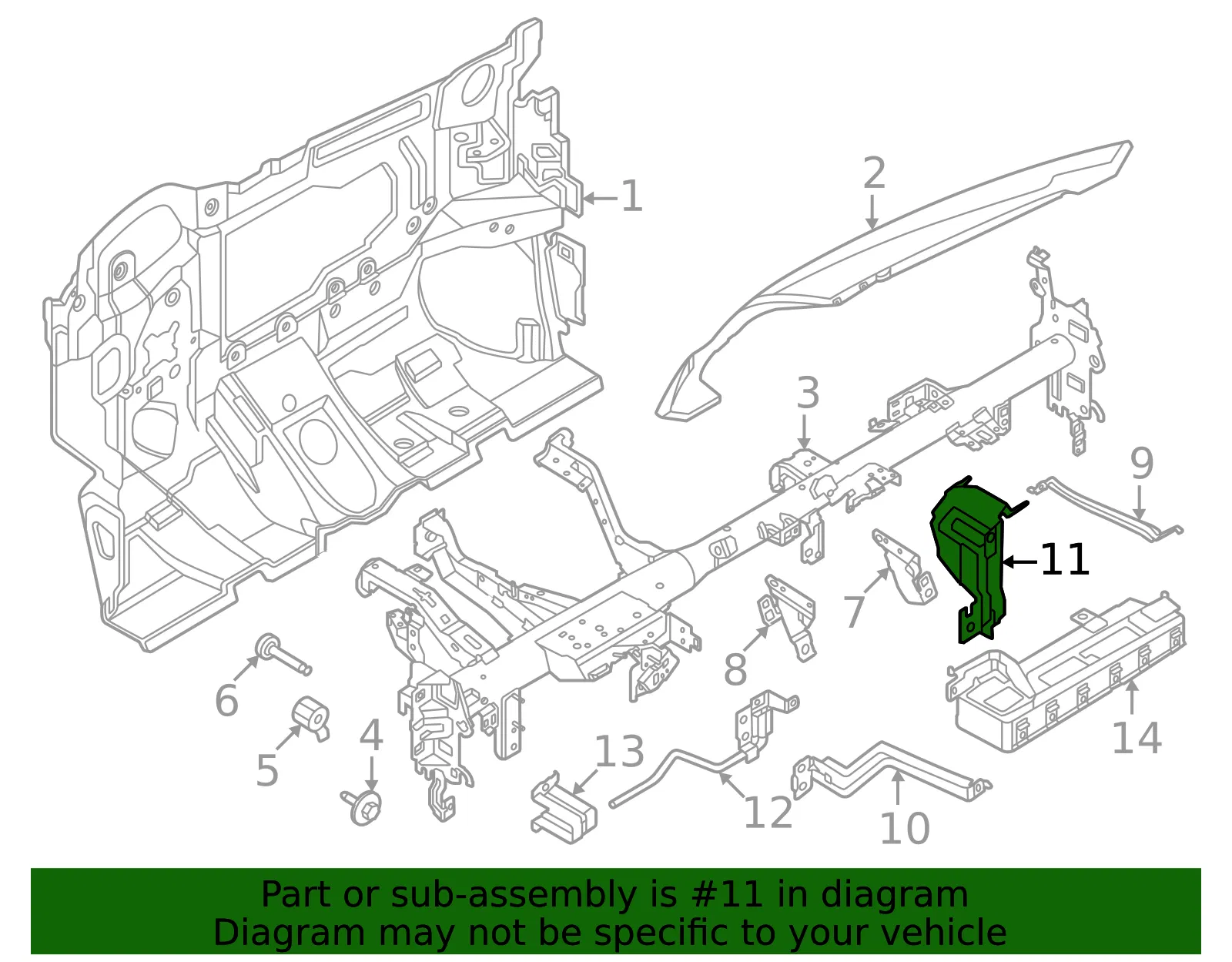 Body Control Module Bracket - Nissan (678B6-5MP0A) - view 2